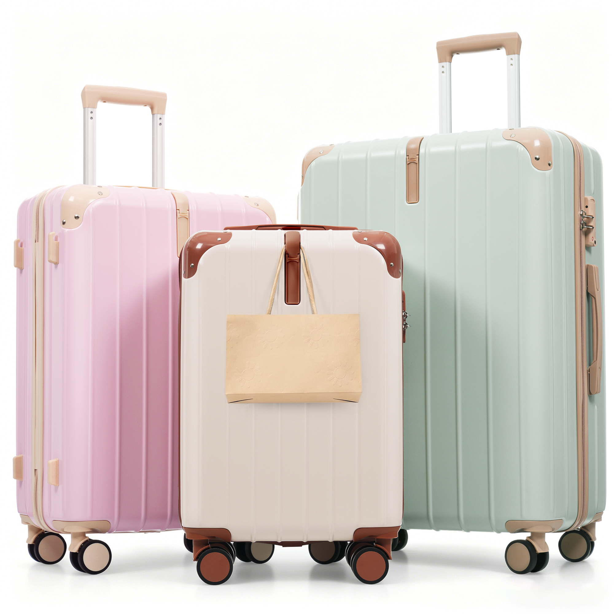 Ensemble valises ABS 3 pièces, Macaron