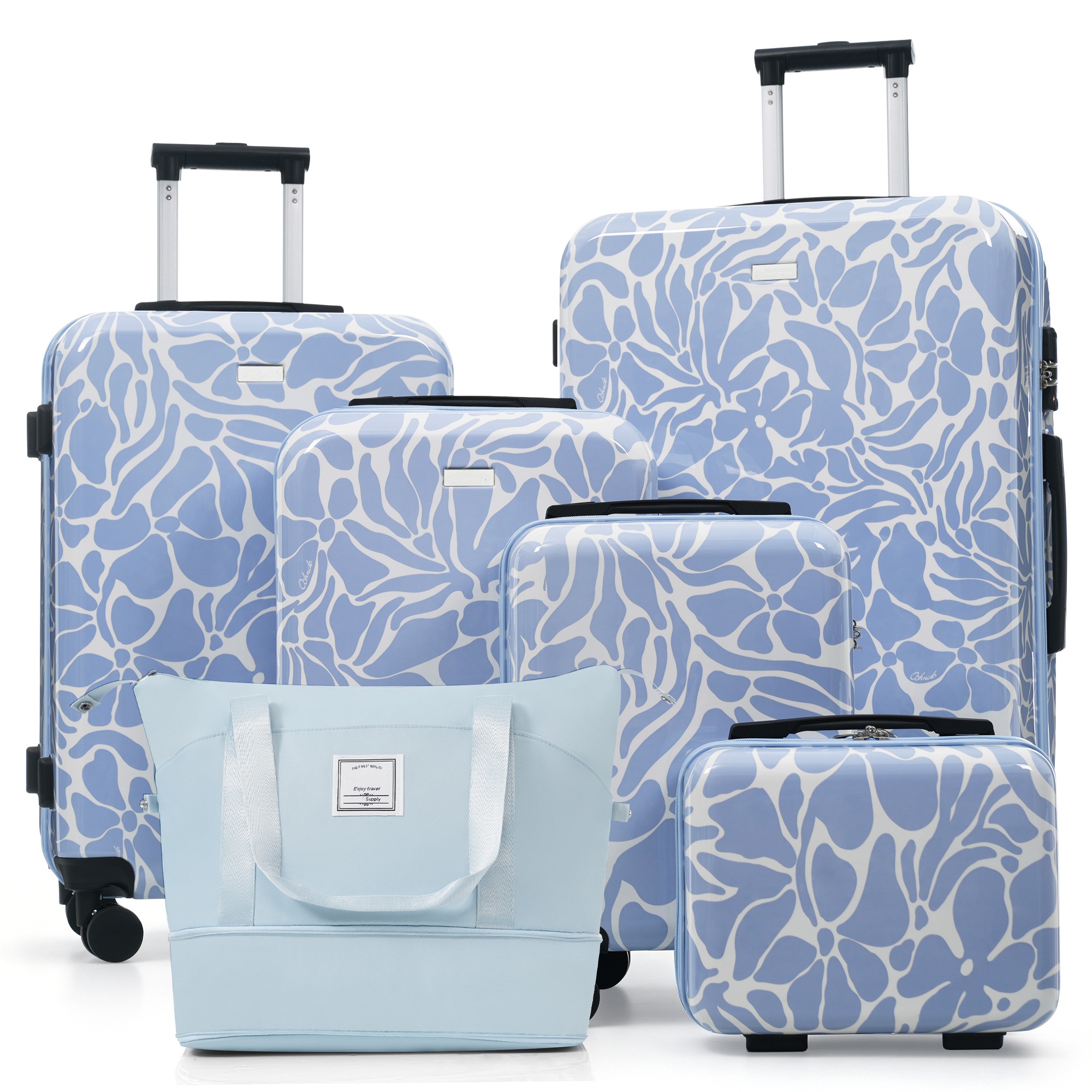 Ensemble bagages 6 pièces TSA 14-28 po bleu expansion