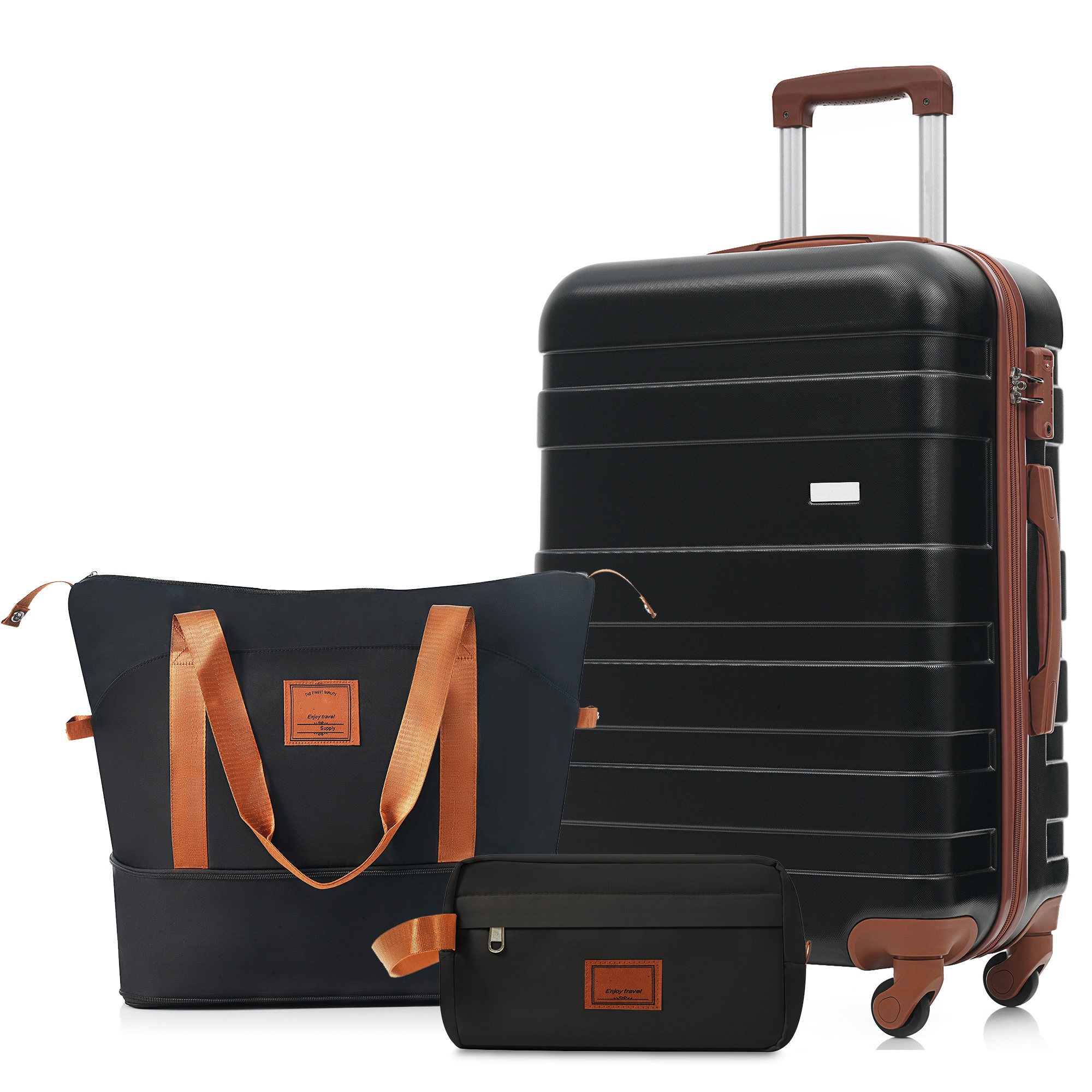 Ensemble bagages 3 pièces, valise 24", noir