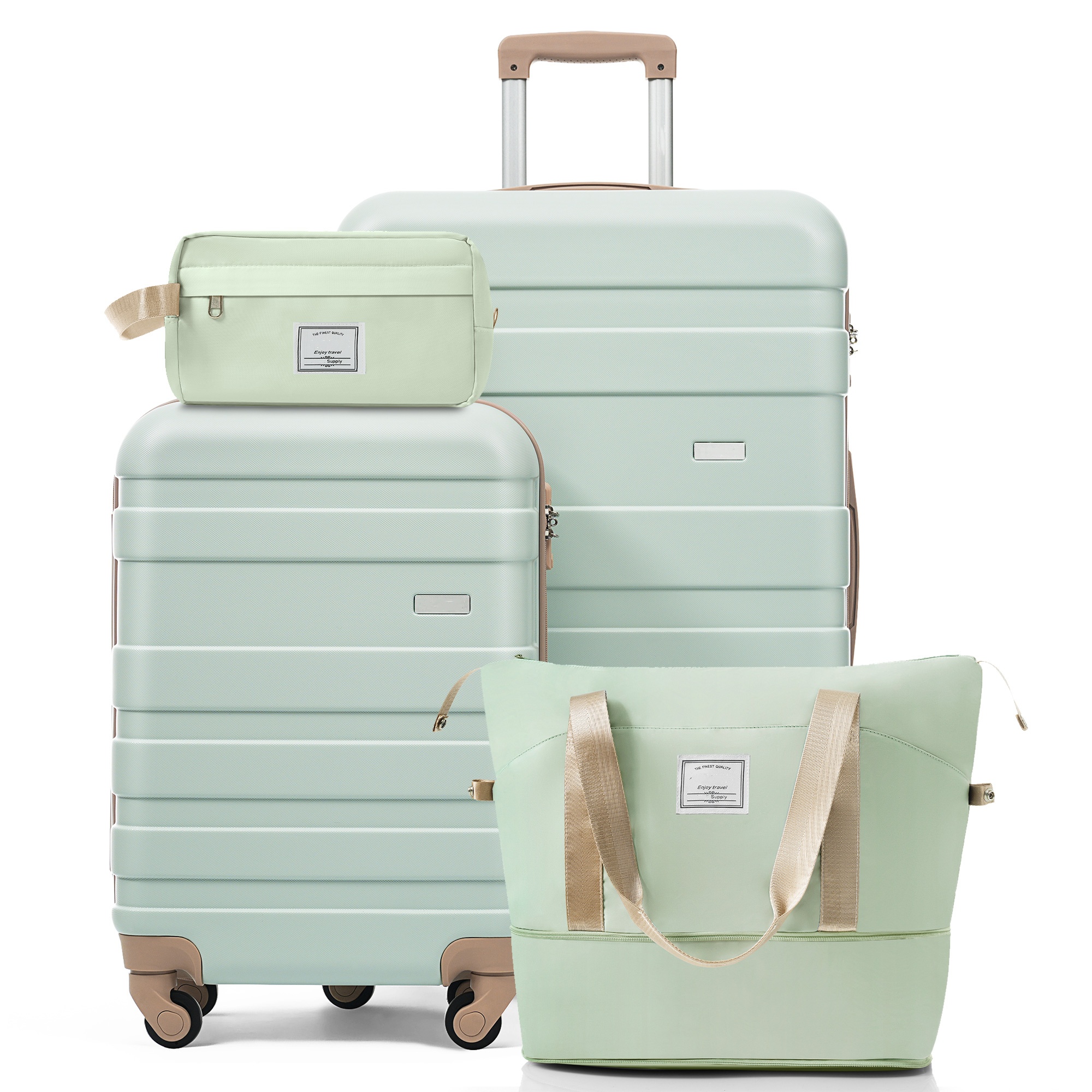 Ensemble valises 4 pièces - Bagage cabine 20po, valise 28po, sac