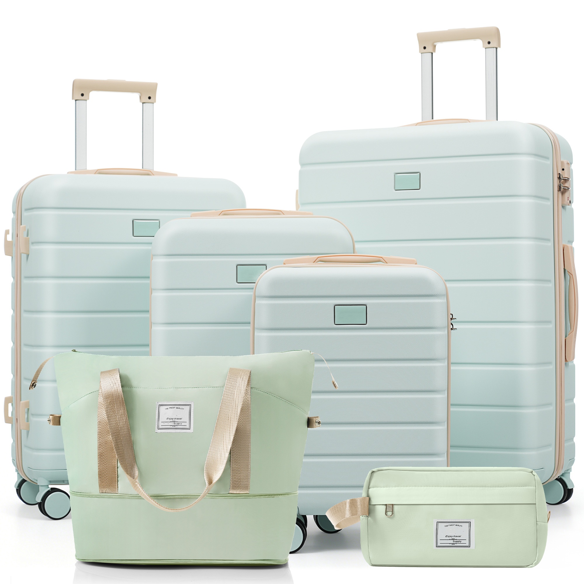 Ensemble valises 6 pièces TSA 16/20/24/28", vert gris