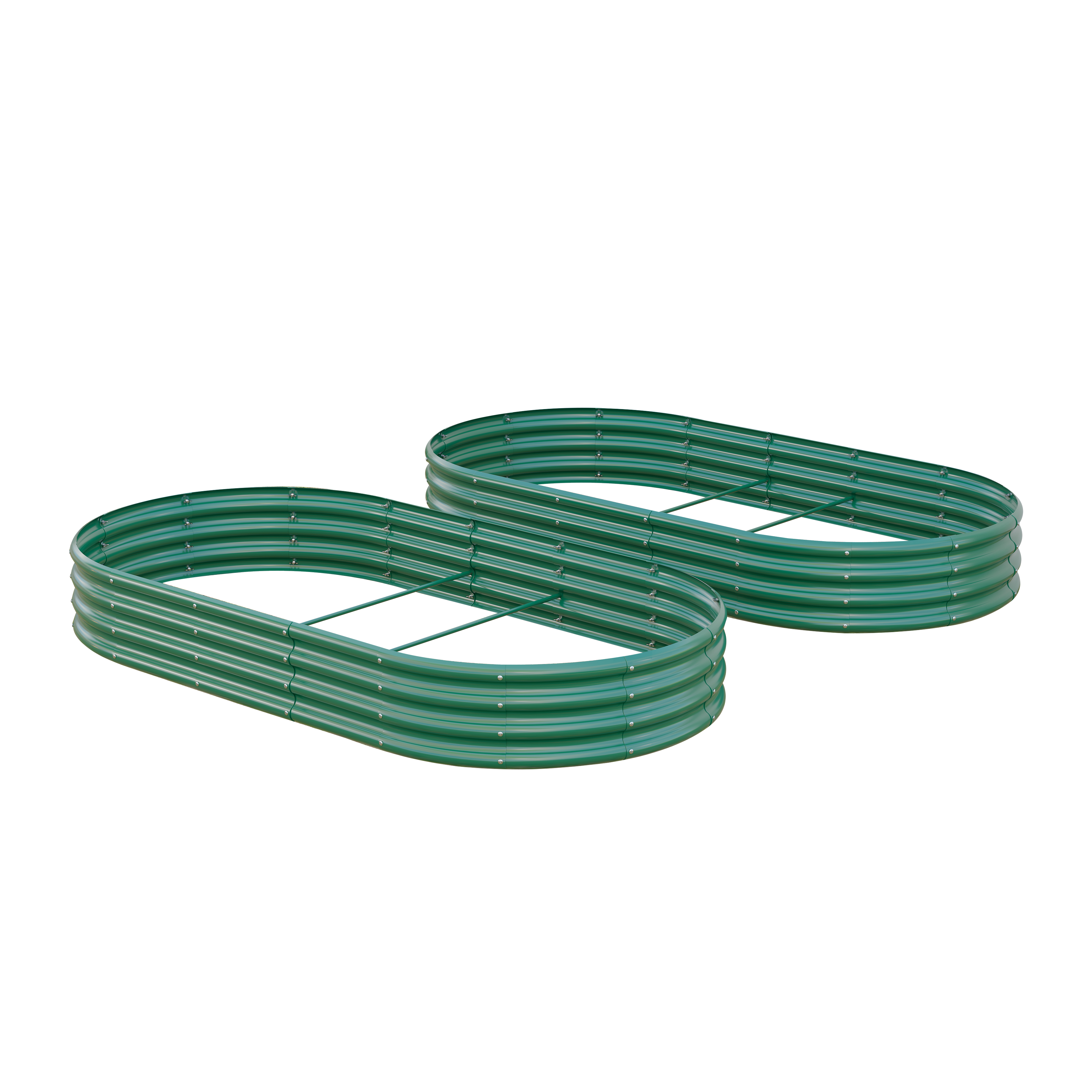 Jardinière surélevée galvanisée 8x4x1 pi, capacité grande, verte, 2 pc