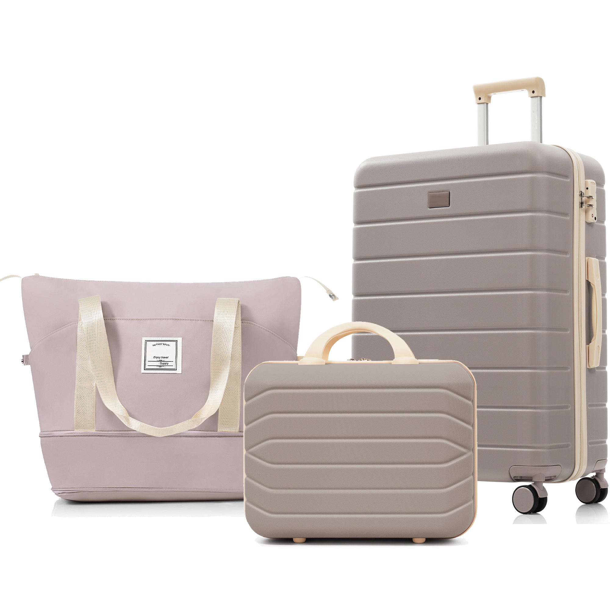 Ensemble 3 valises TSA, 14/20 po, marron rosé