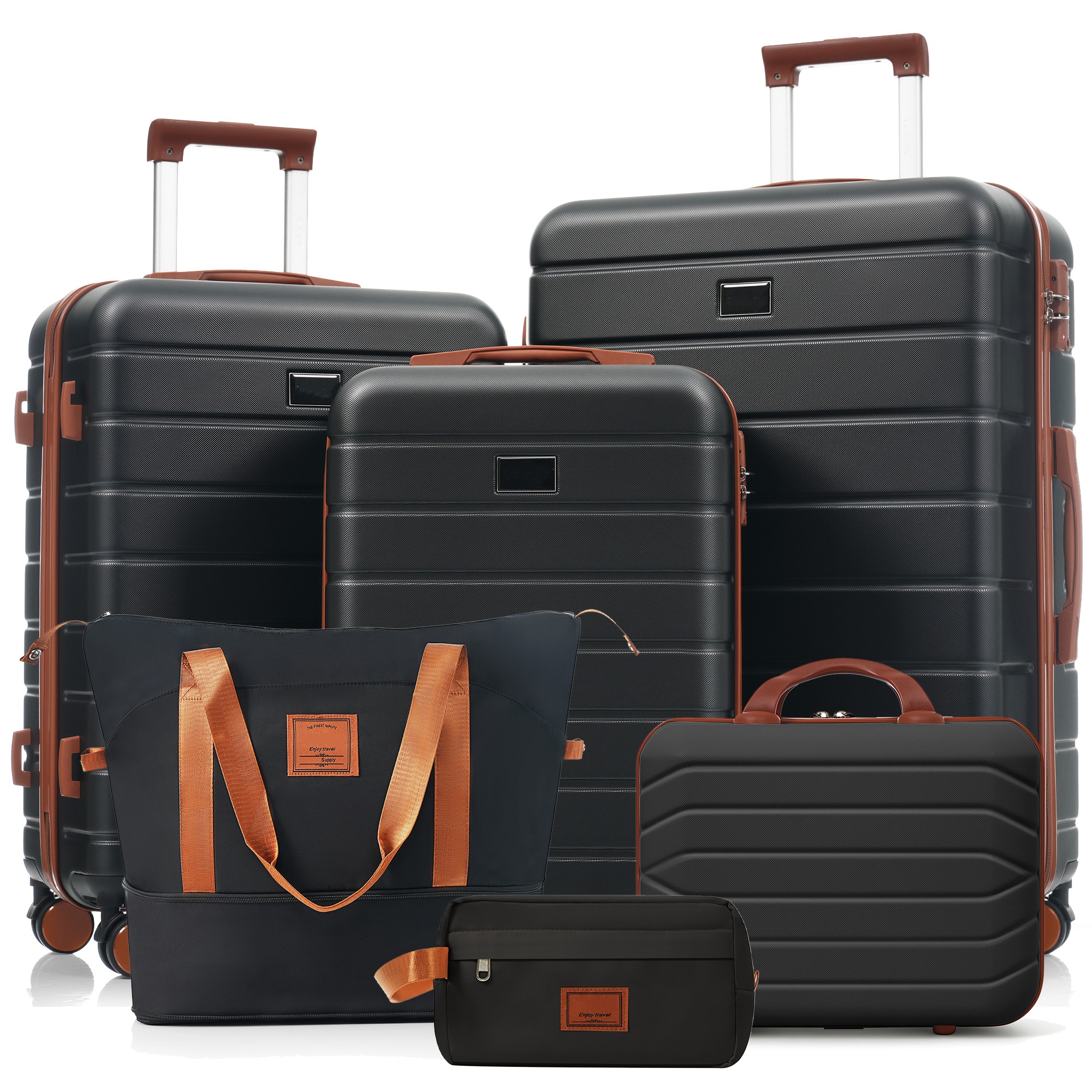 Travelpro Max ensemble 6 valises TSA, noir et brun