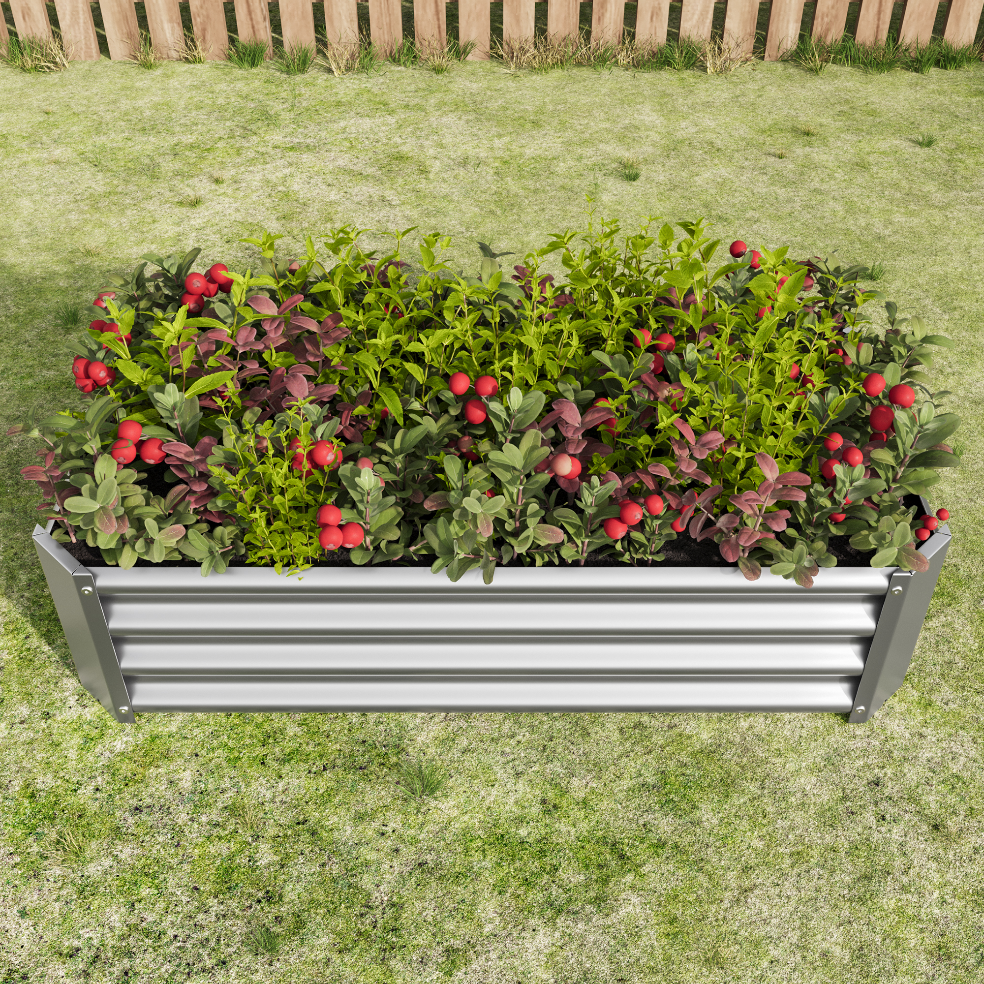 2 lits surélevés métal 4x2x1 pieds rectangles