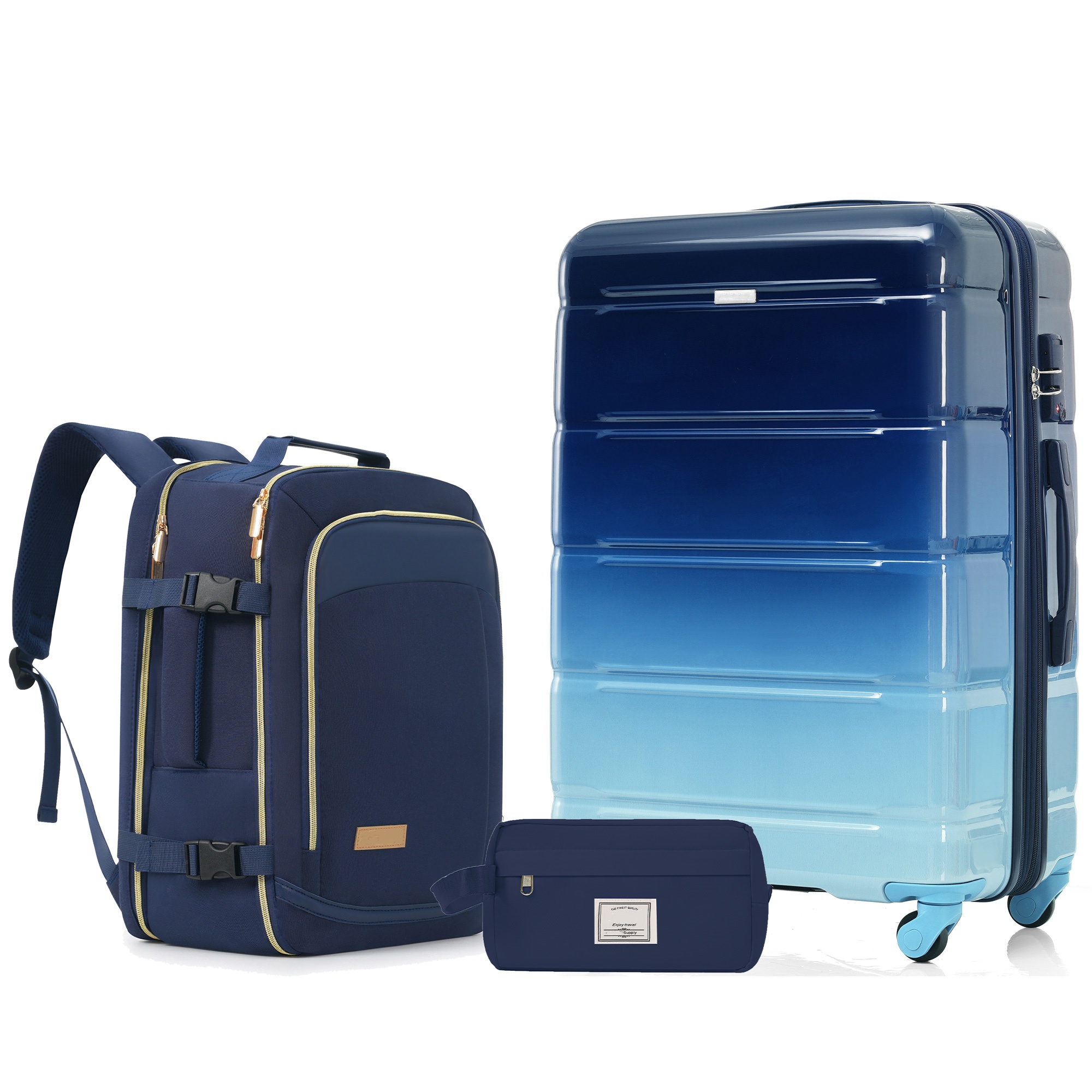 Ensemble 3 bagages TSA bleu marine