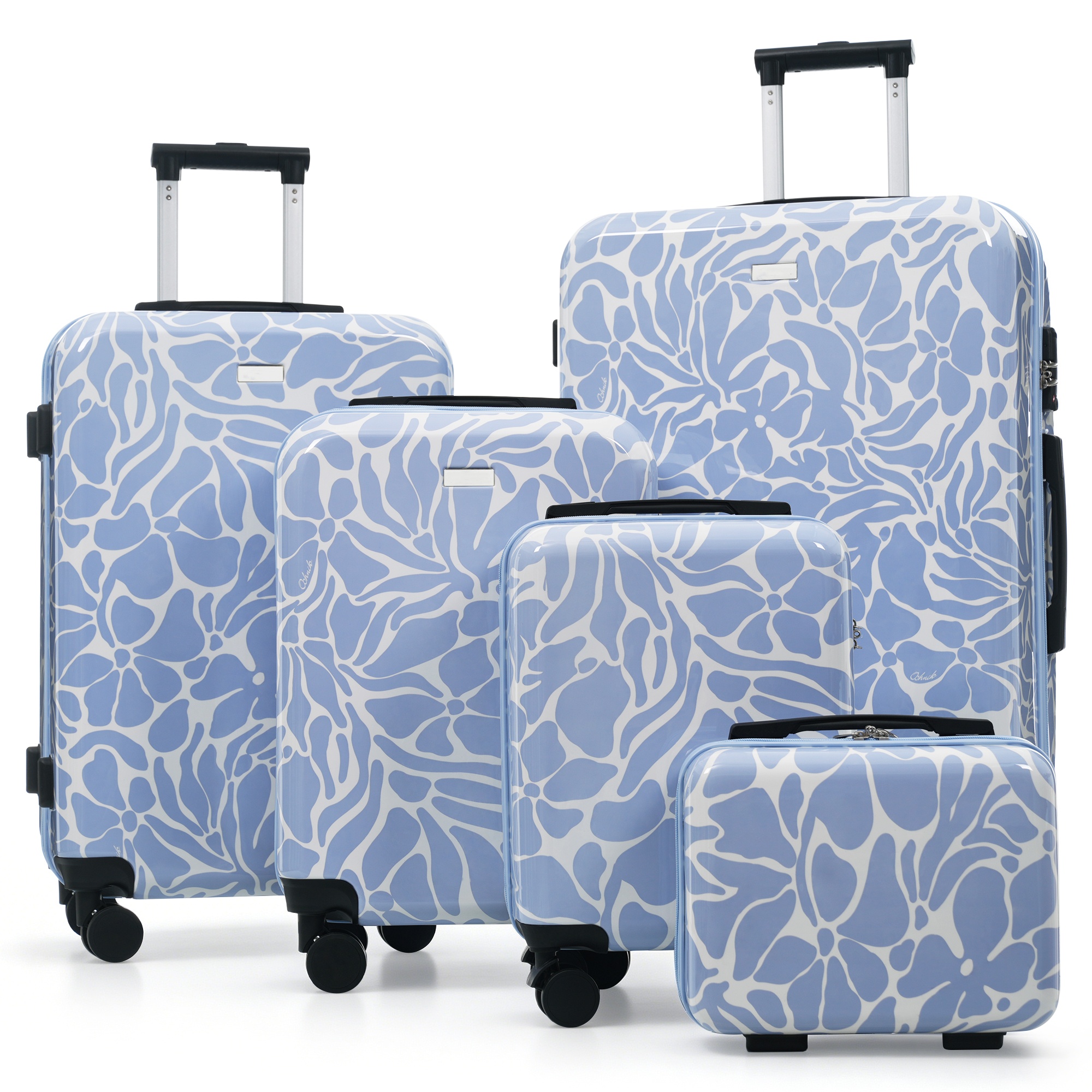 Ensemble 5 valises TSA 14/16/20/24/28", roues 360°, bleu