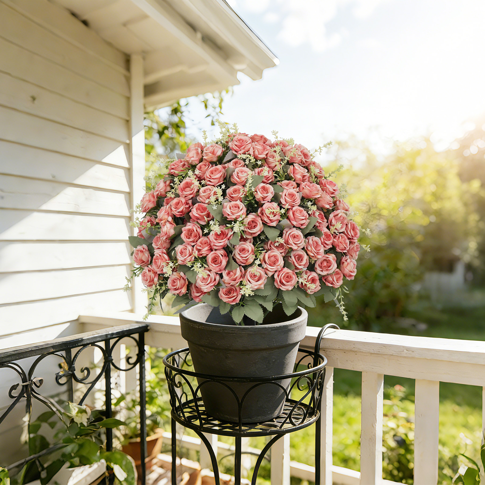 Fleurs artificielles roses 24po UV résistant rose
