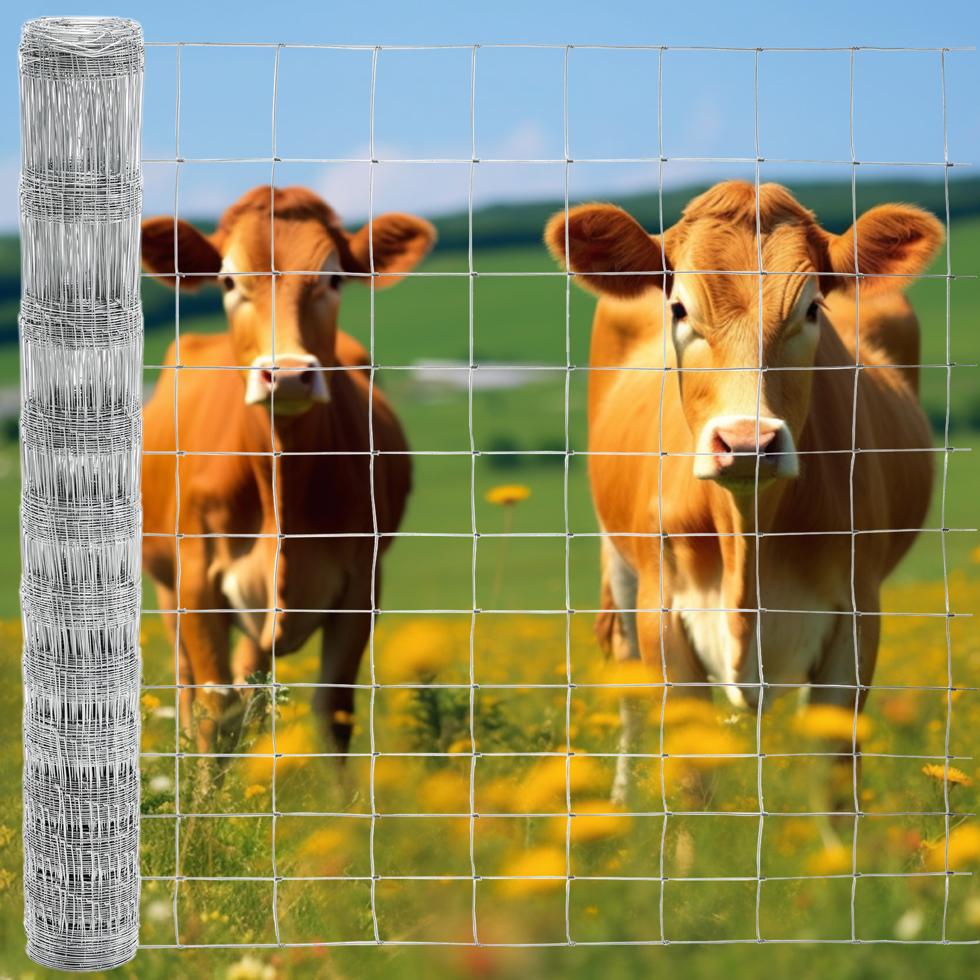 Clôture ferme galvanisée 5x164 pi, durable, sécuritaire
