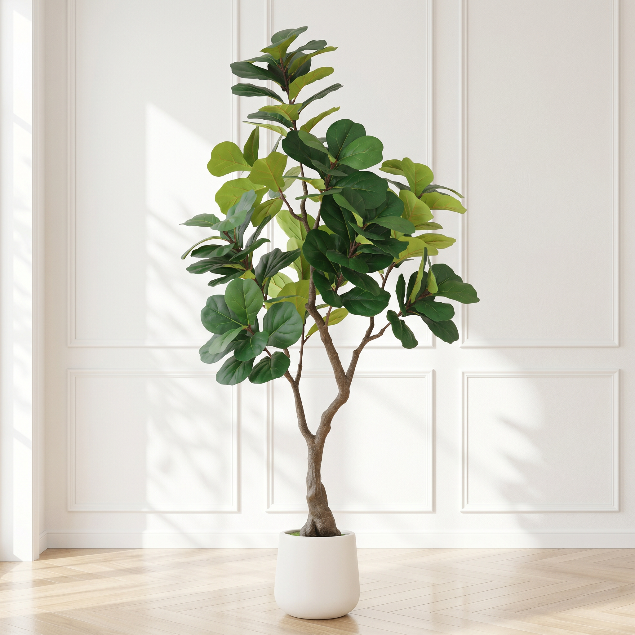 Figuier pleureur artificiel 6pi pot blanc décor
