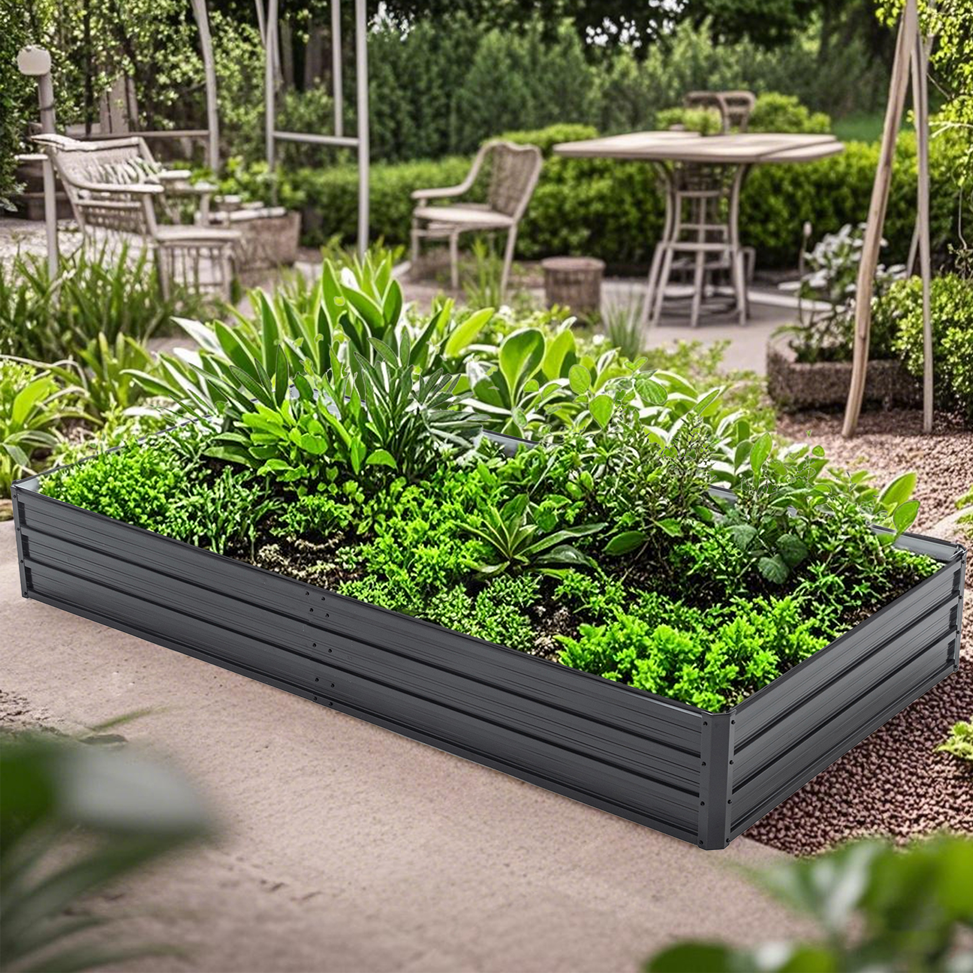 Bac jardin surélevé galvanisé 8x4x1 pi