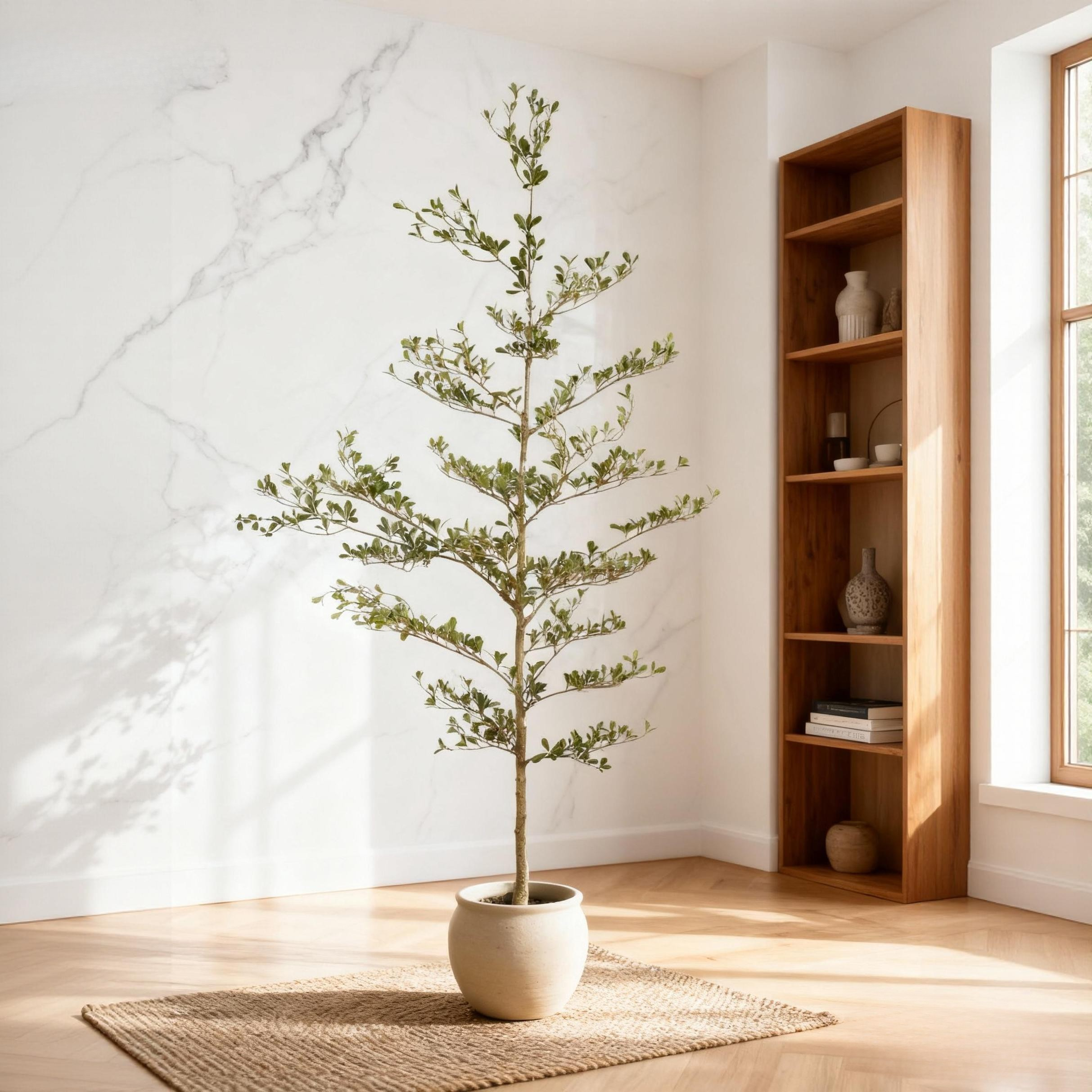 Olivier artificiel noir 7 pi, pot plastique noir, plante faux, décoration
