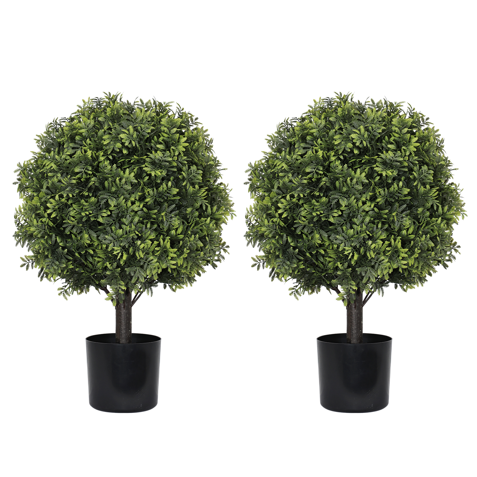Boules de buis artificiel 22po - Arbustes en pot, ensemble 2 pc