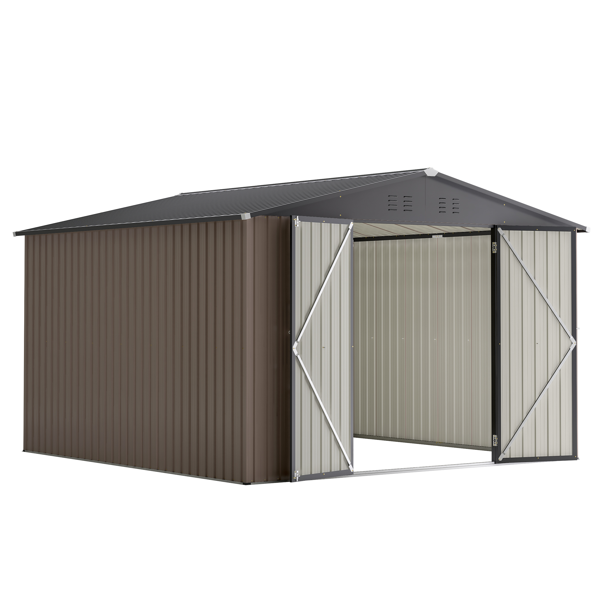 Remise entreposage métal 10'x10' portes verrouillables