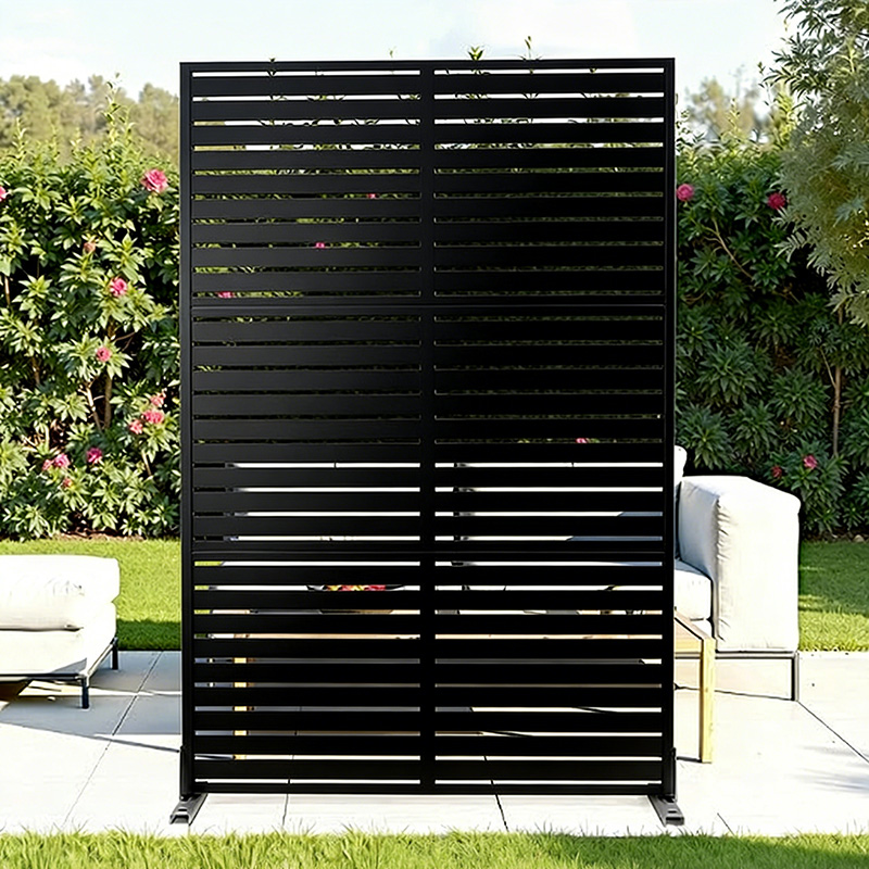 Écran intimité extérieur 70.87"H×46.06"W noir métal