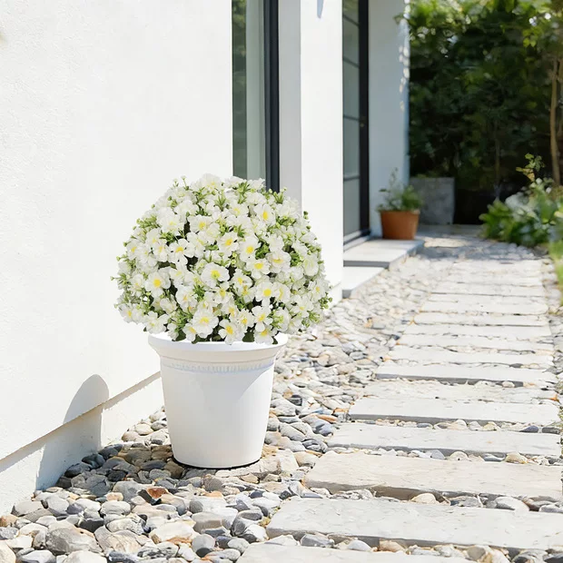 Lotus artificiel 24po blanc set 2