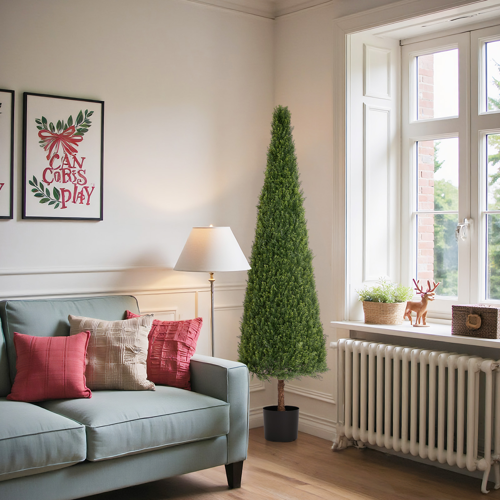 Arbustes topiary artificiel 6pi UV résistant ensemble 1pc