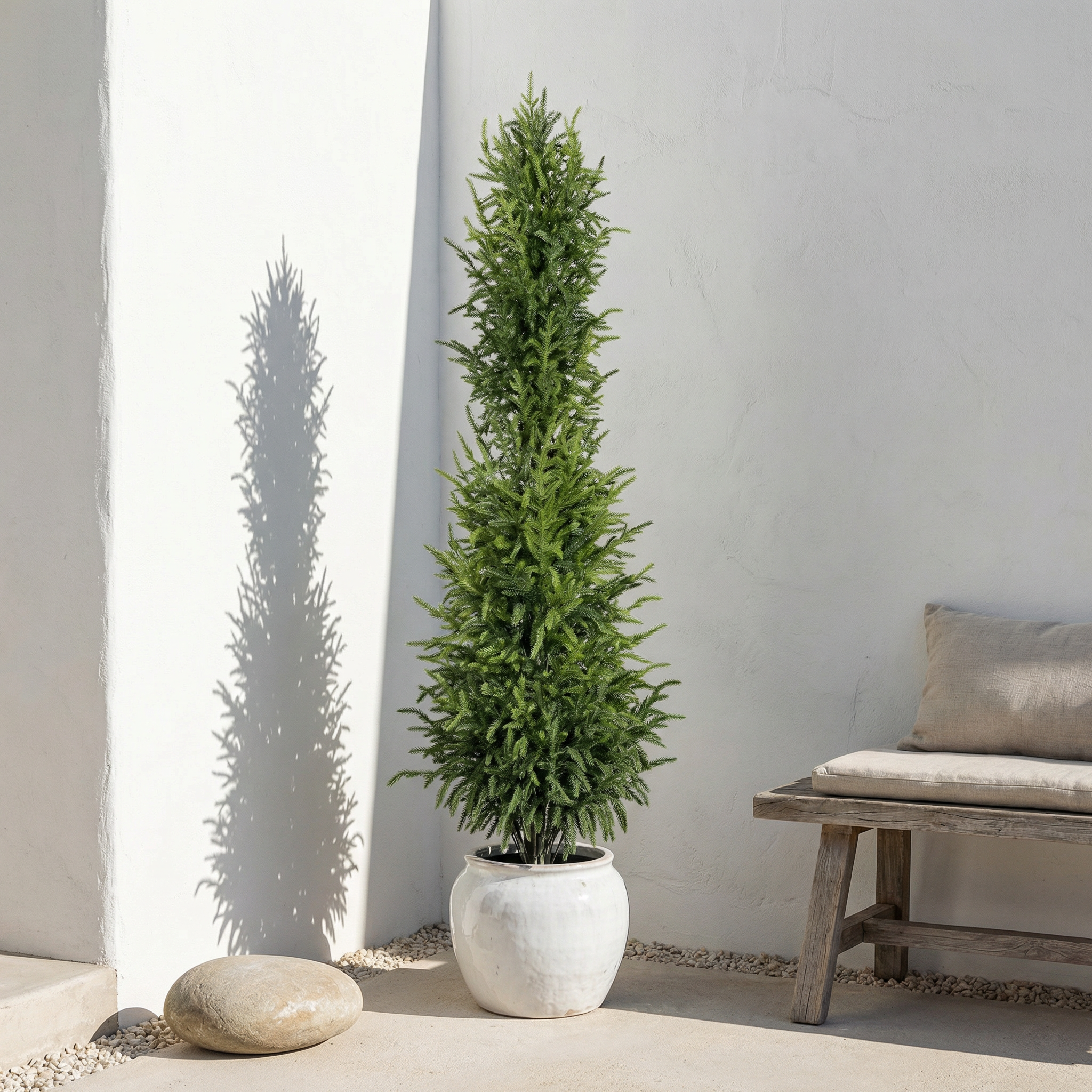 Sapin artificiel pin toucher réel 5' pot noir plastique