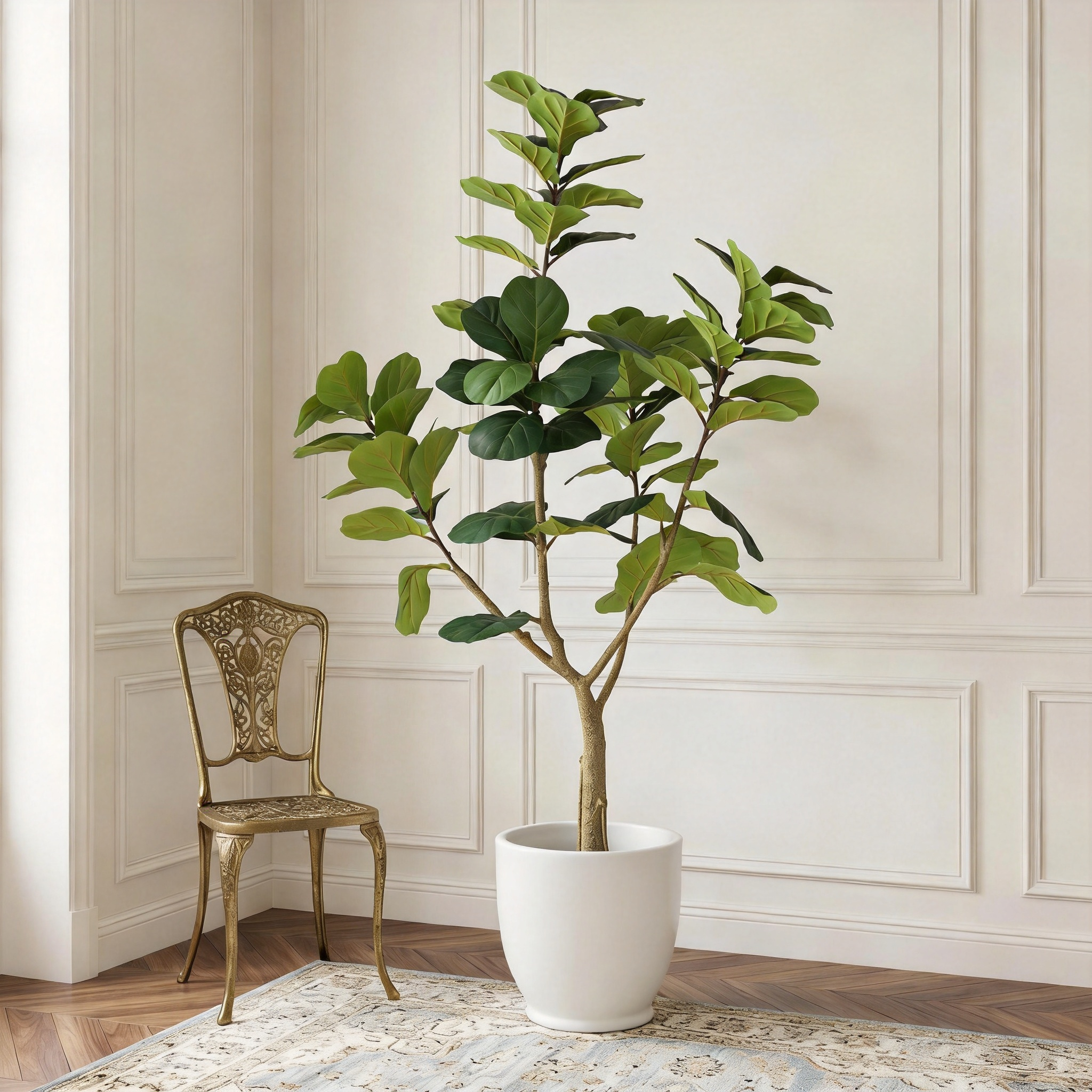 Figuier artificiel 6pi, pot noir réaliste, 1 pièce