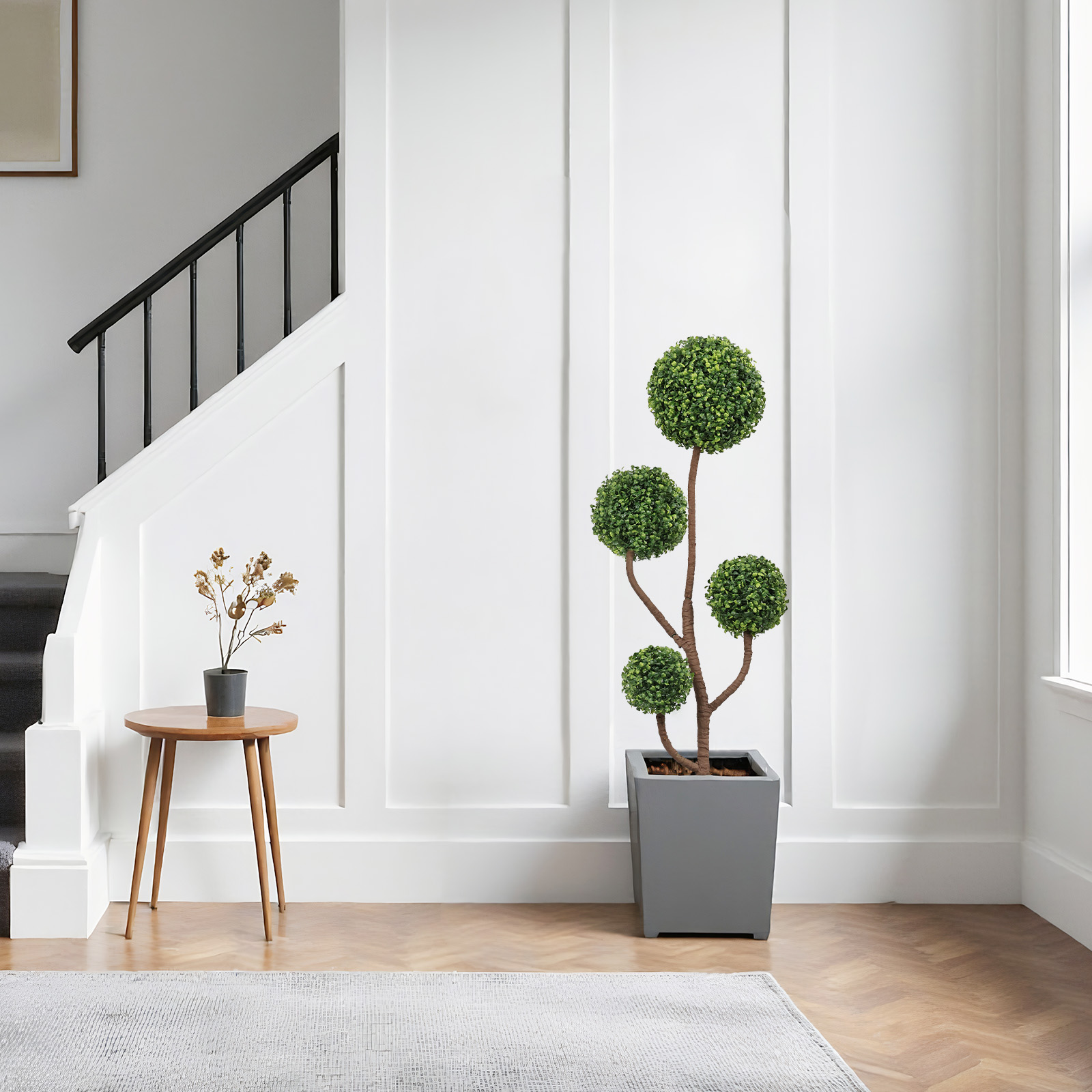 Topiaire buis artificiel 4 pi, plante verte faux pot intérieur/extérieur