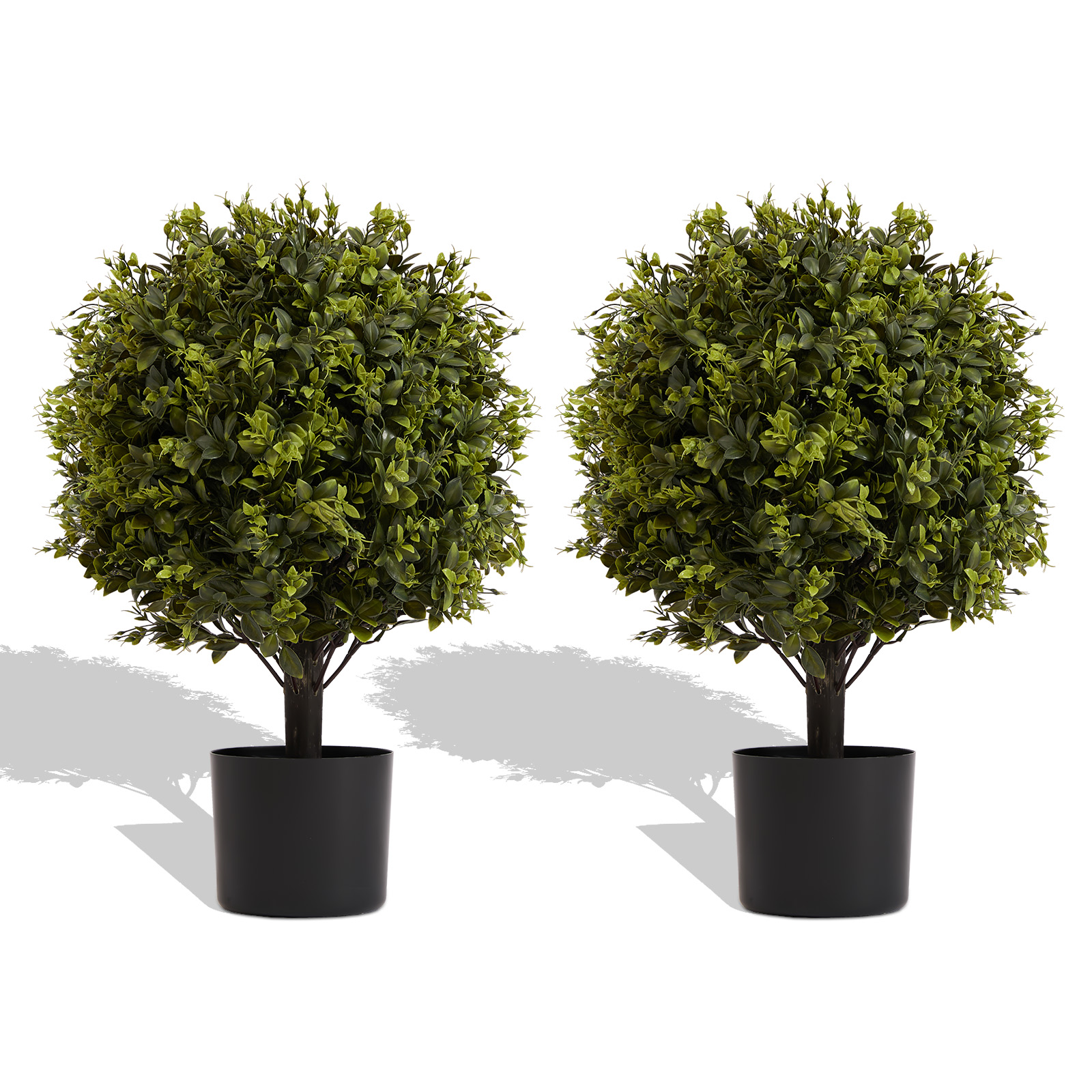 Topiaire artificiel UV 22po, pot, 2 pcs, plantes intérieur/extérieur