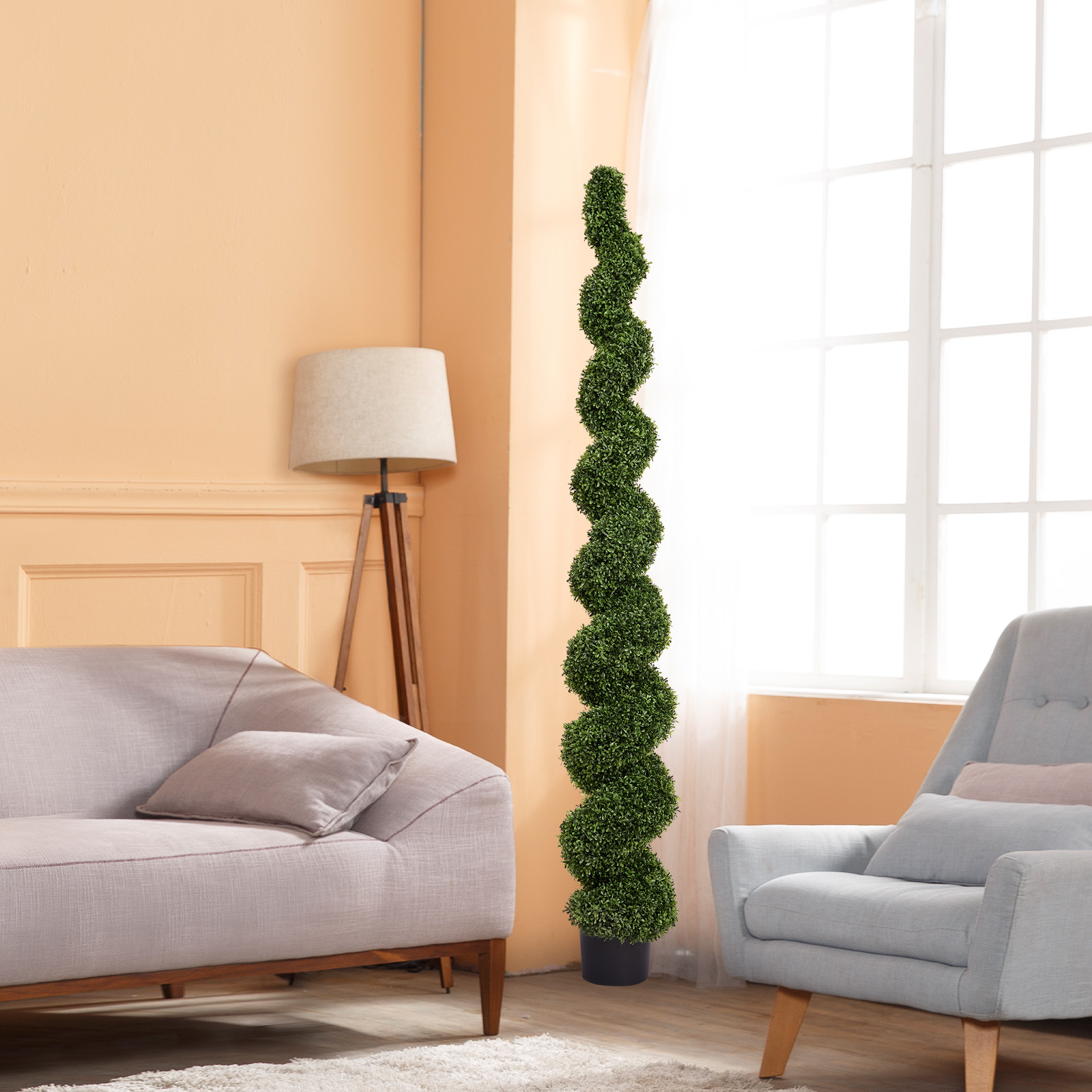 Topiaire Spirale 7 pi Artificielle Vert Pot Décor