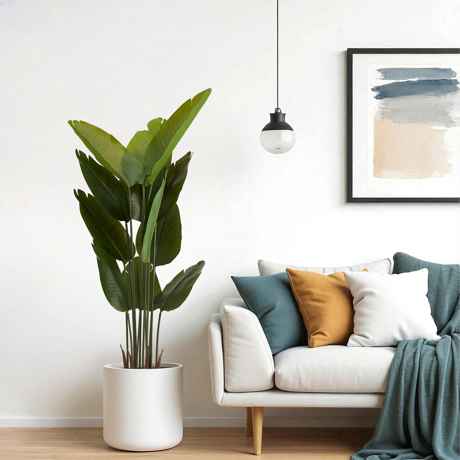 Plante oiseau de paradis artificielle 5,2 pi, ensemble 2 pces