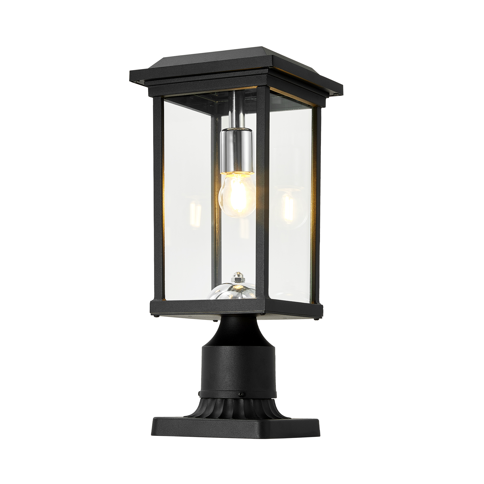 Lumière poteau crépuscule aube noire aluminium
