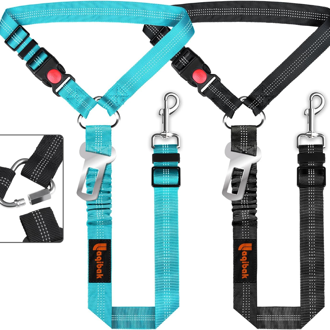 Harnais auto chien 3-en-1 rétractable appuie-tête