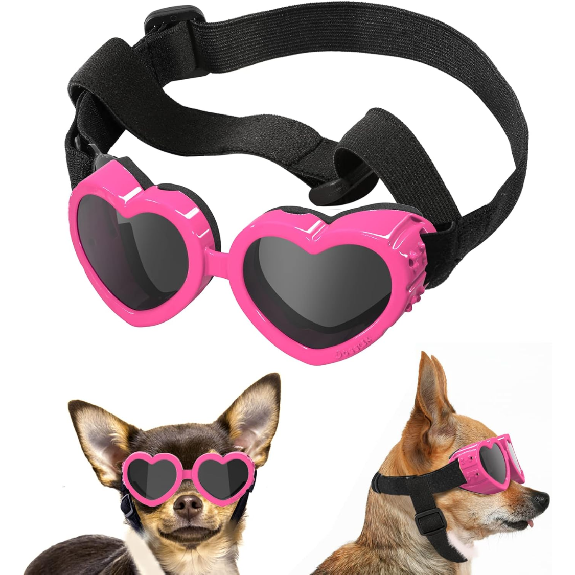 Petites lunettes chien UV protection cœur