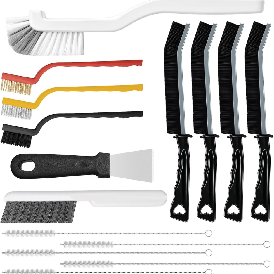 15Pcs brosses nettoyage fentes poils durs grout