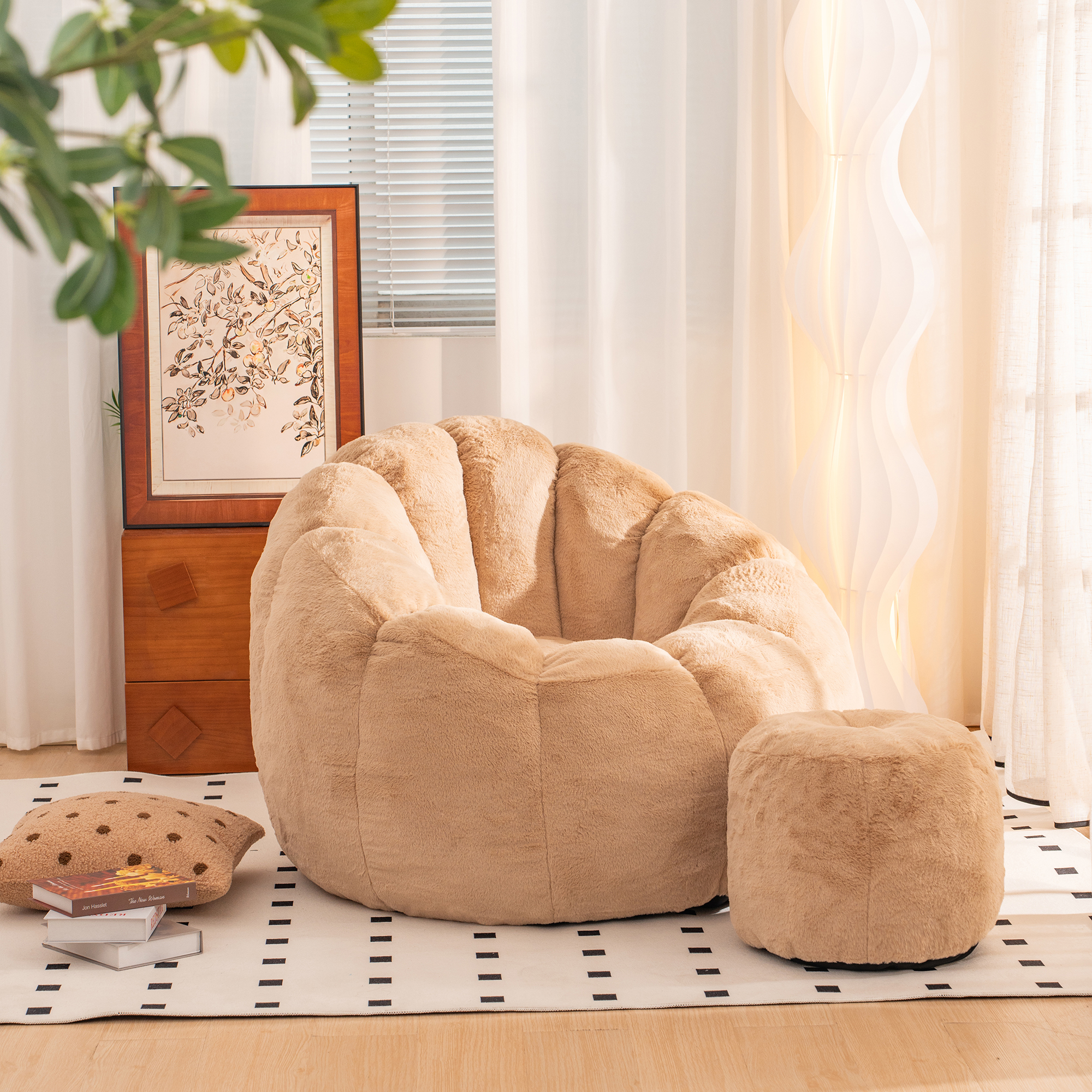 Pouf géant pour adultes enfants fourrure