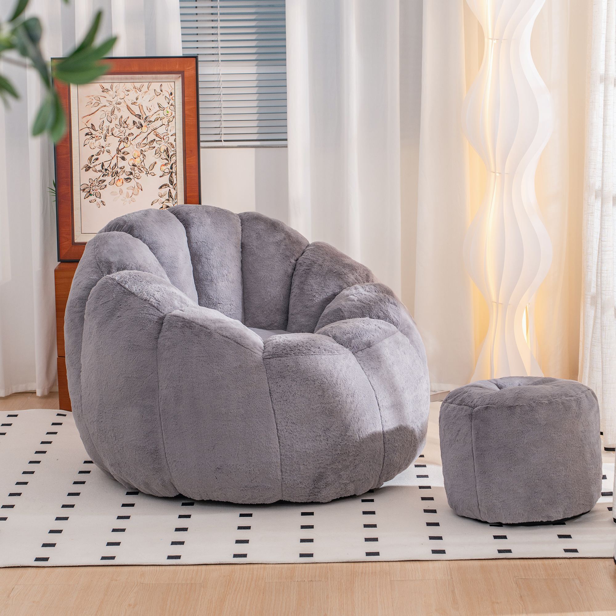 Fauteuil poire géant fourrure adulte/enfant