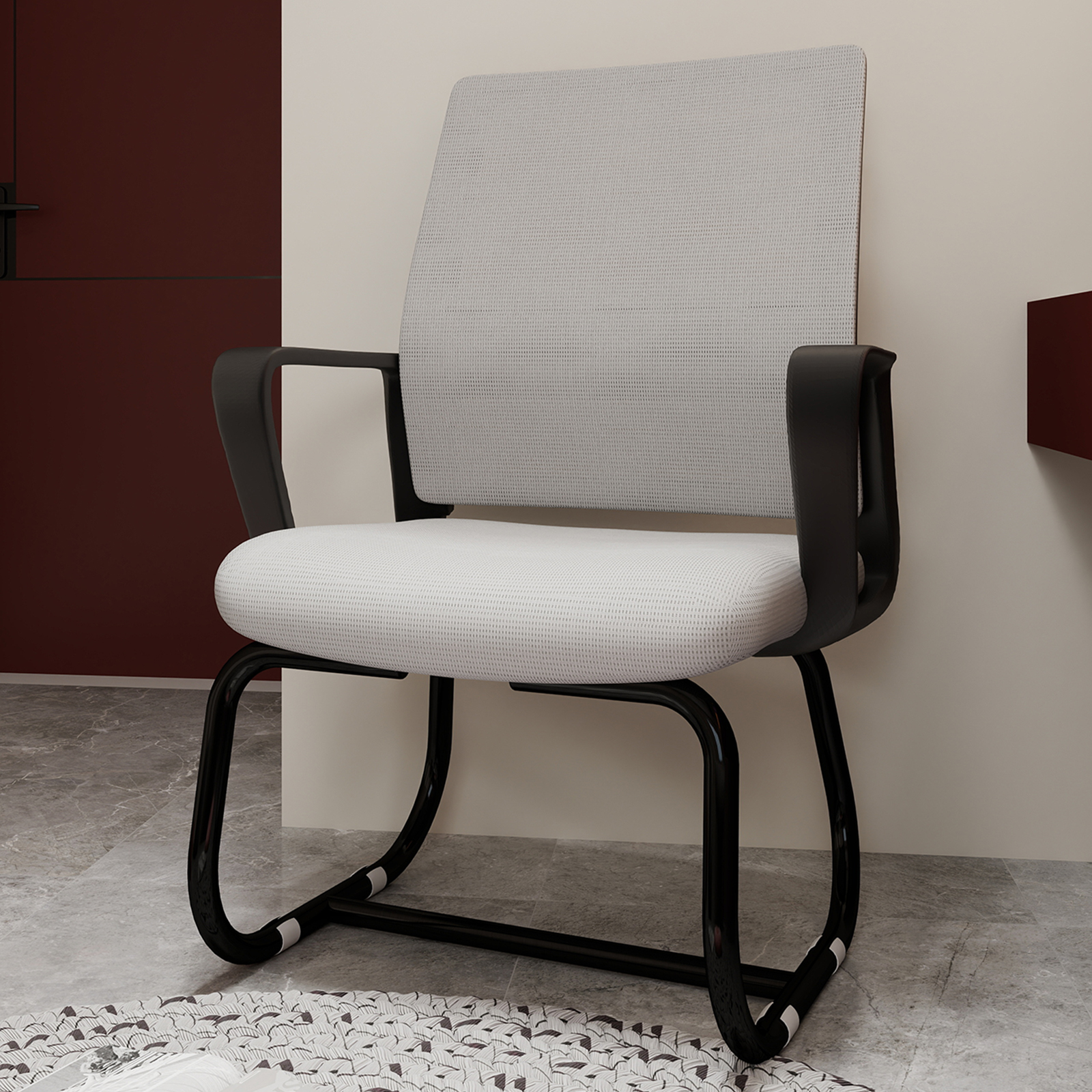 Chaise bureau moderne minimaliste, cadre métal, confortable