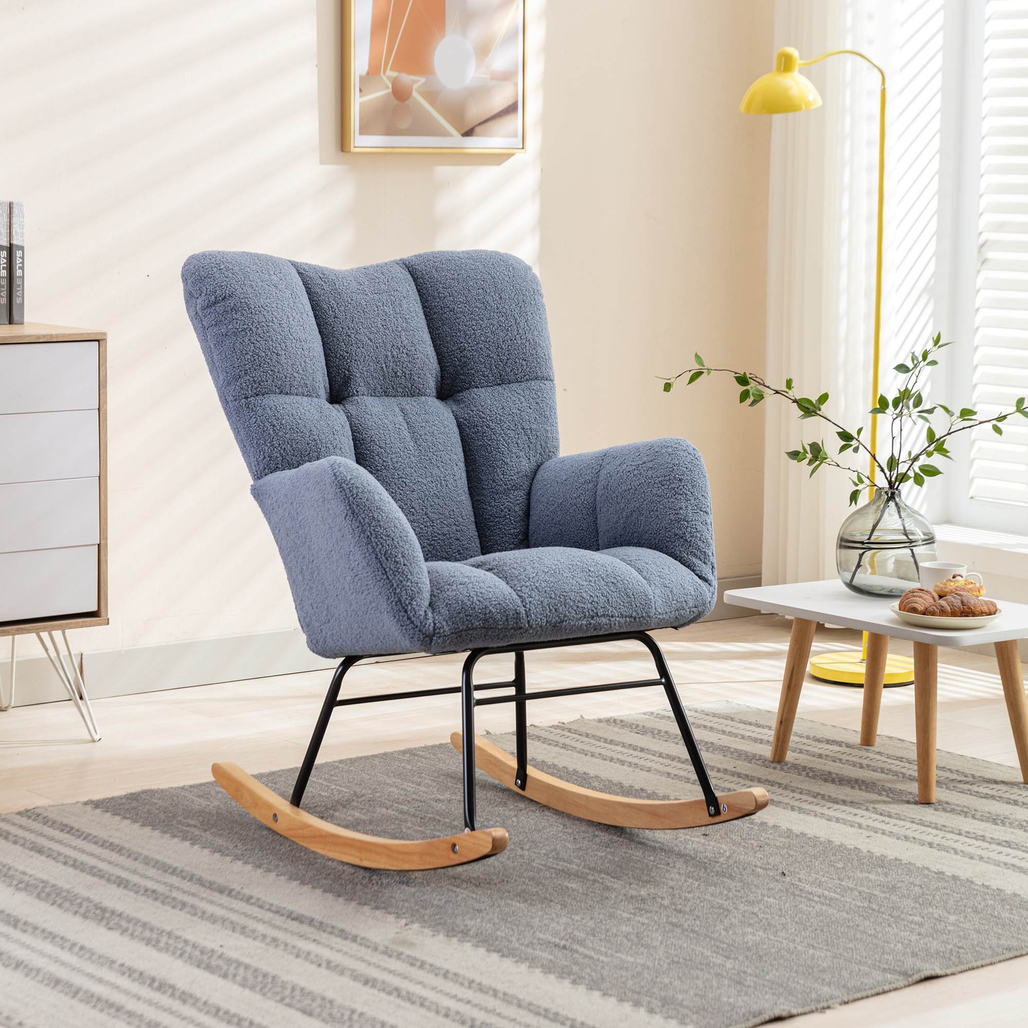 Fauteuil bascule Teddy 050 pépinière bleu clair
