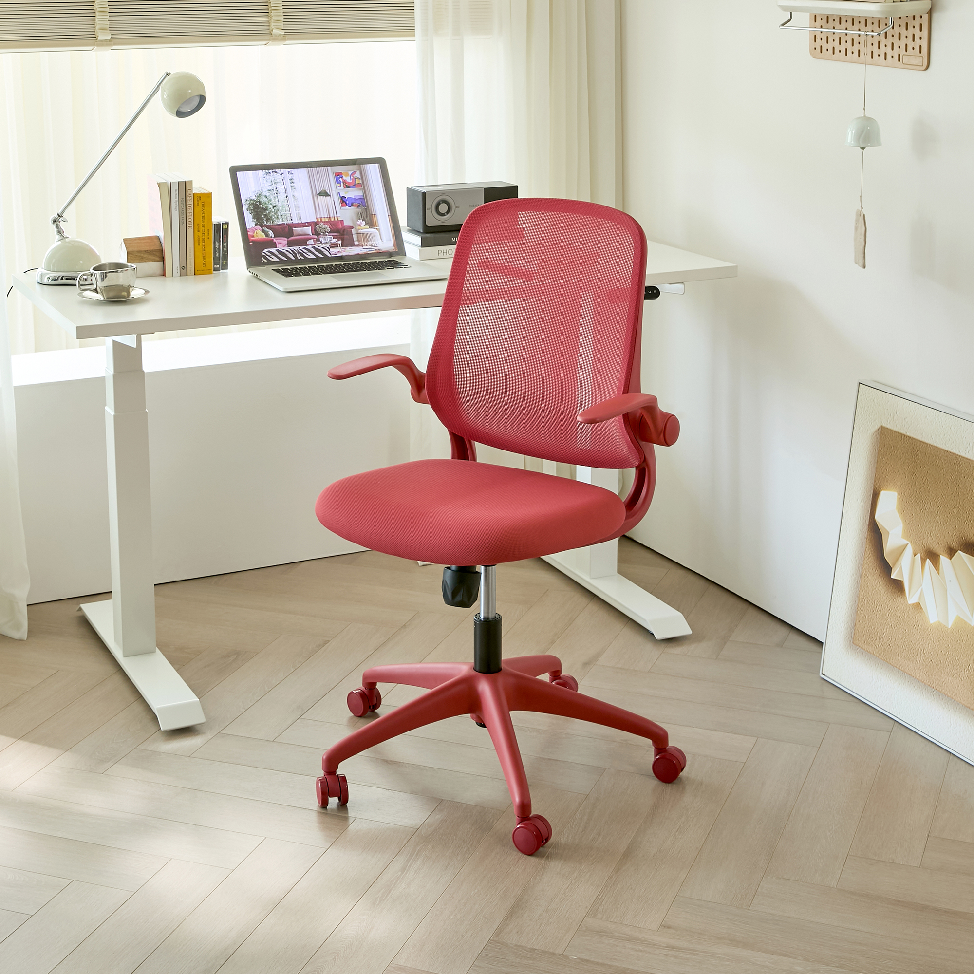 Chaise bureau ergonomique rouge 350 lb, Maille