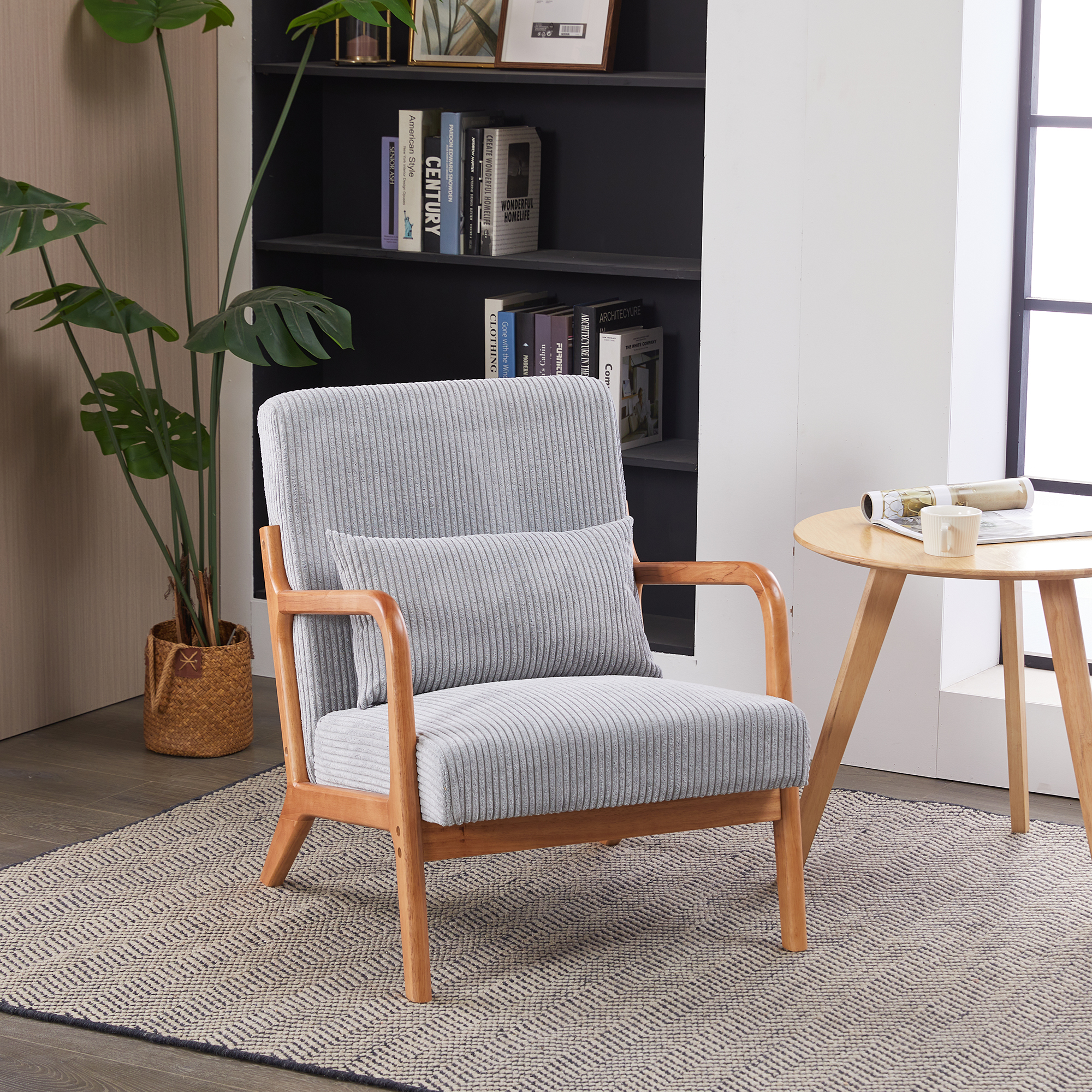Fauteuil accent mi-siècle moderne gris foncé