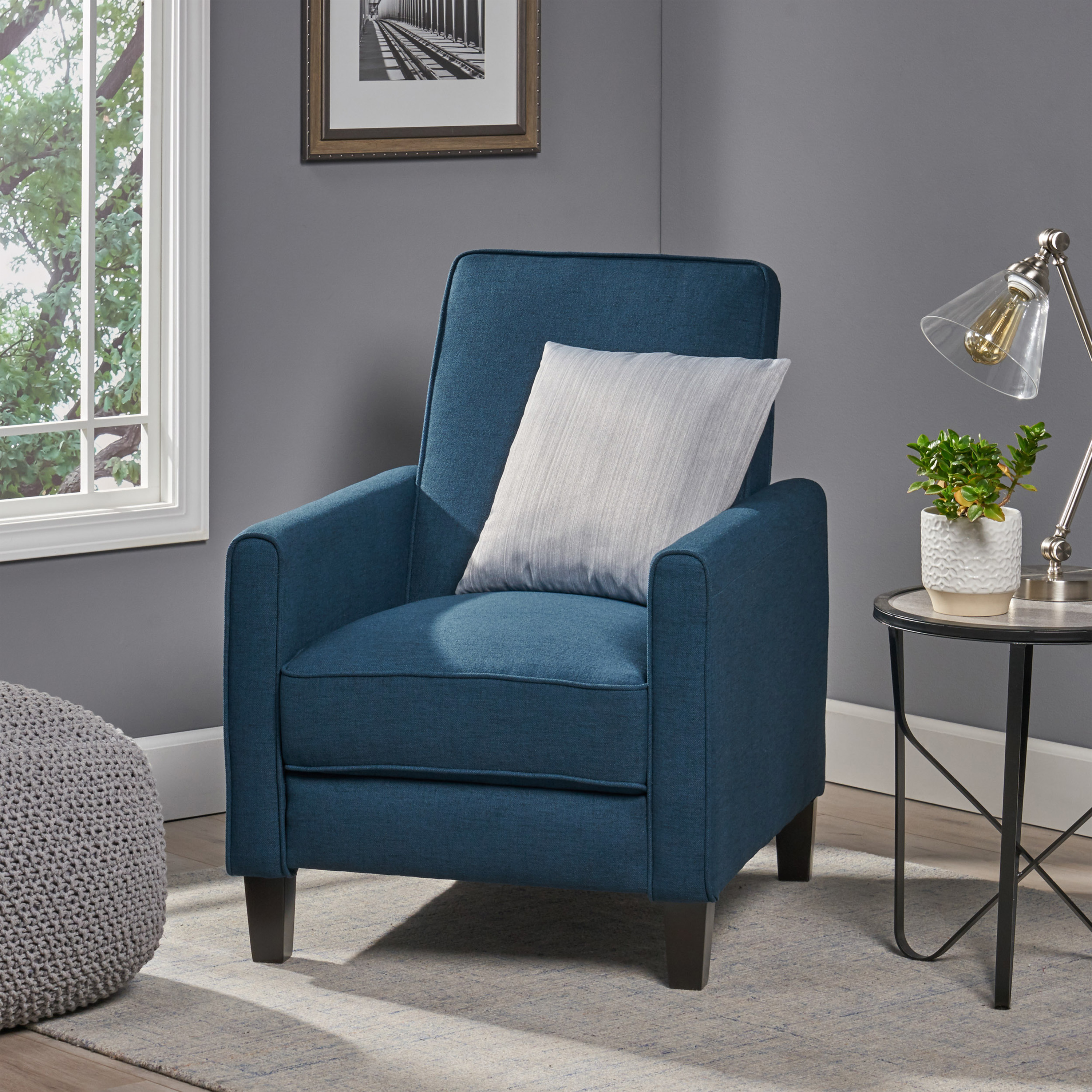 Fauteuil inclinable bleu marine, décor élégant (SKU:52422.00FDBL)