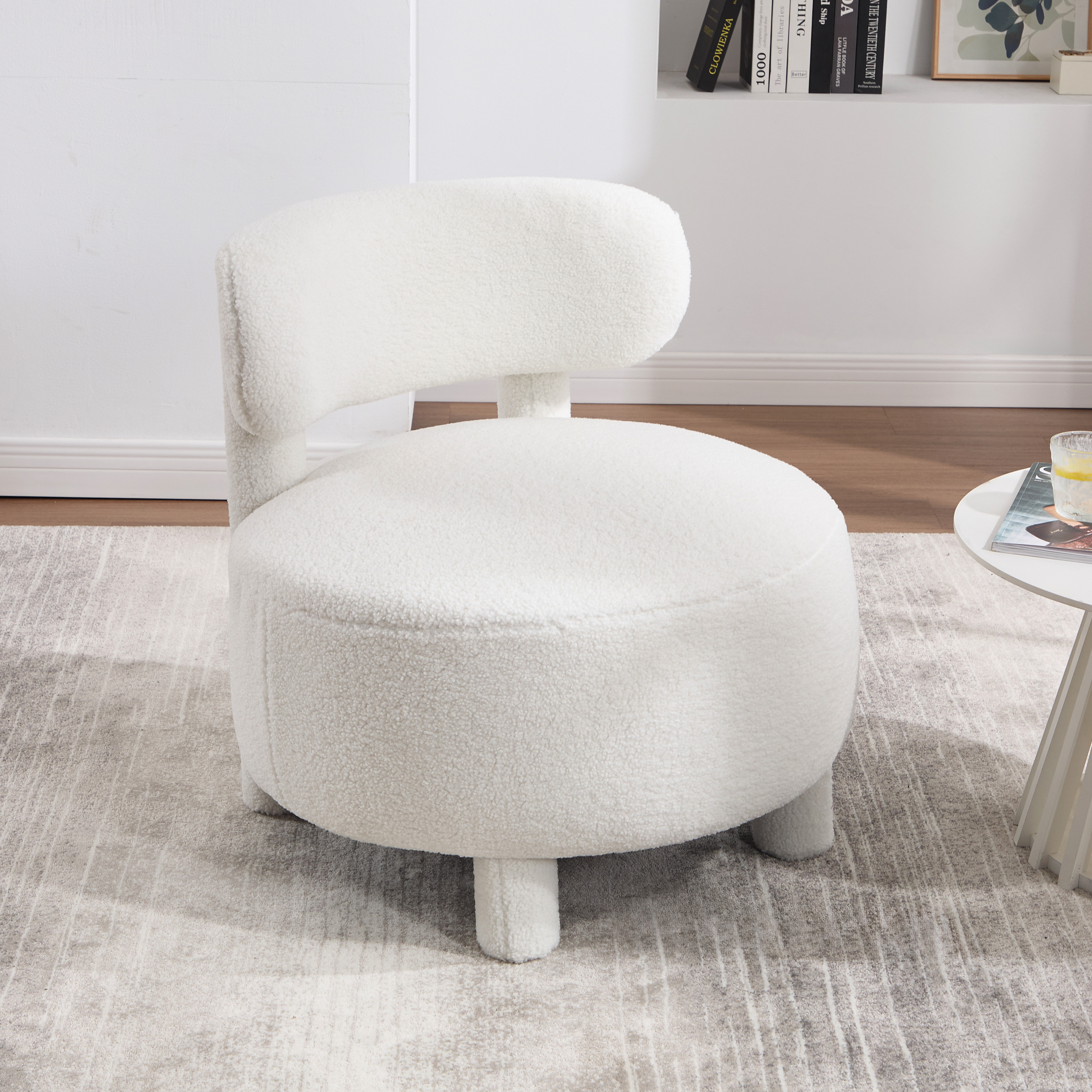 Fauteuil accent 063 sans bras, dossier courbe, blanc