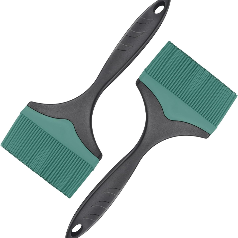 2 pinceaux silicone gril extra-larges vert 3.95po résistant chaleur