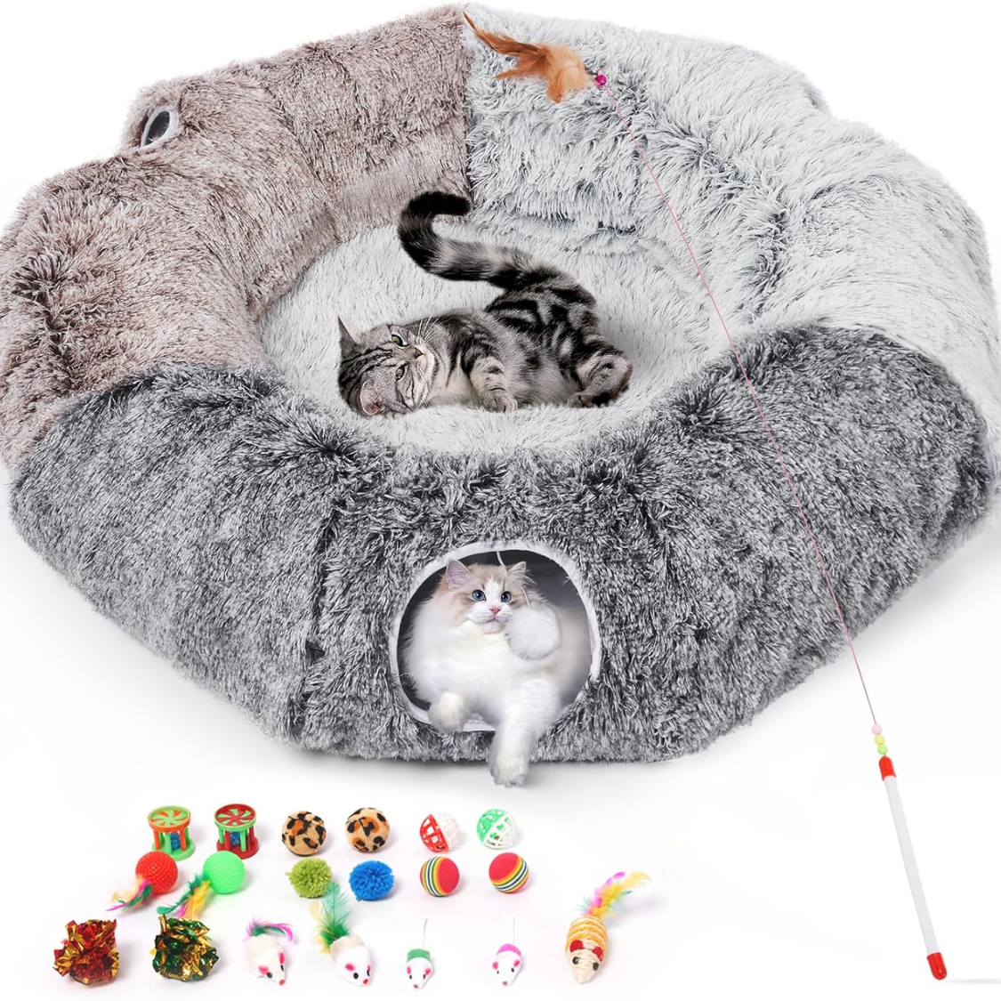 Tunnel chat intérieur lit chaud 20 jouets détachables donut