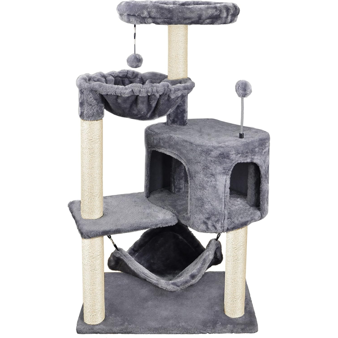 Arbre chat condo grand hamac gris