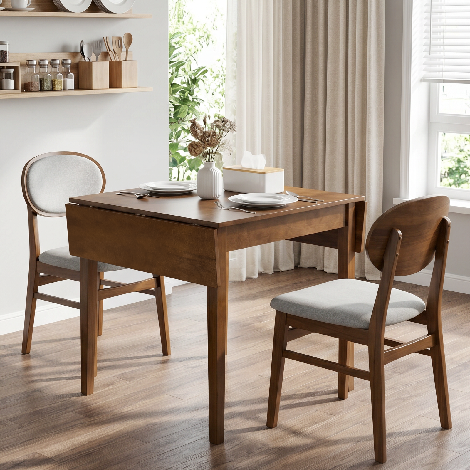 Table salle à manger extensible 31-47po bois 4 personnes noyer