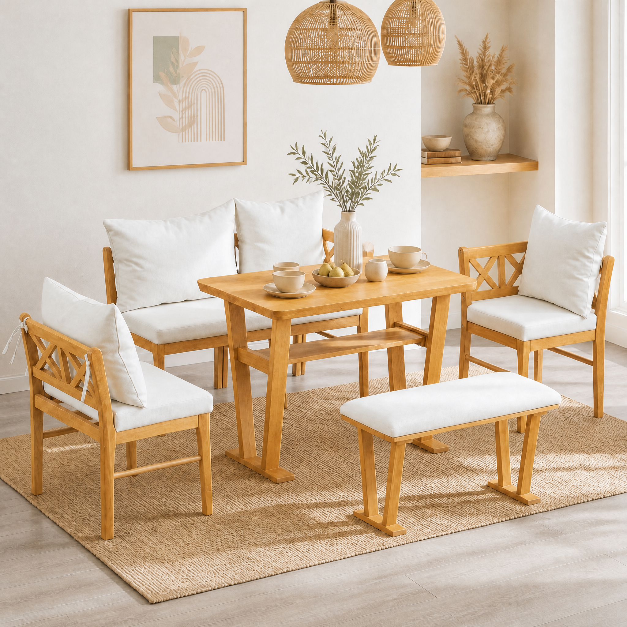 Banquette cuisine bois ferme 6 places