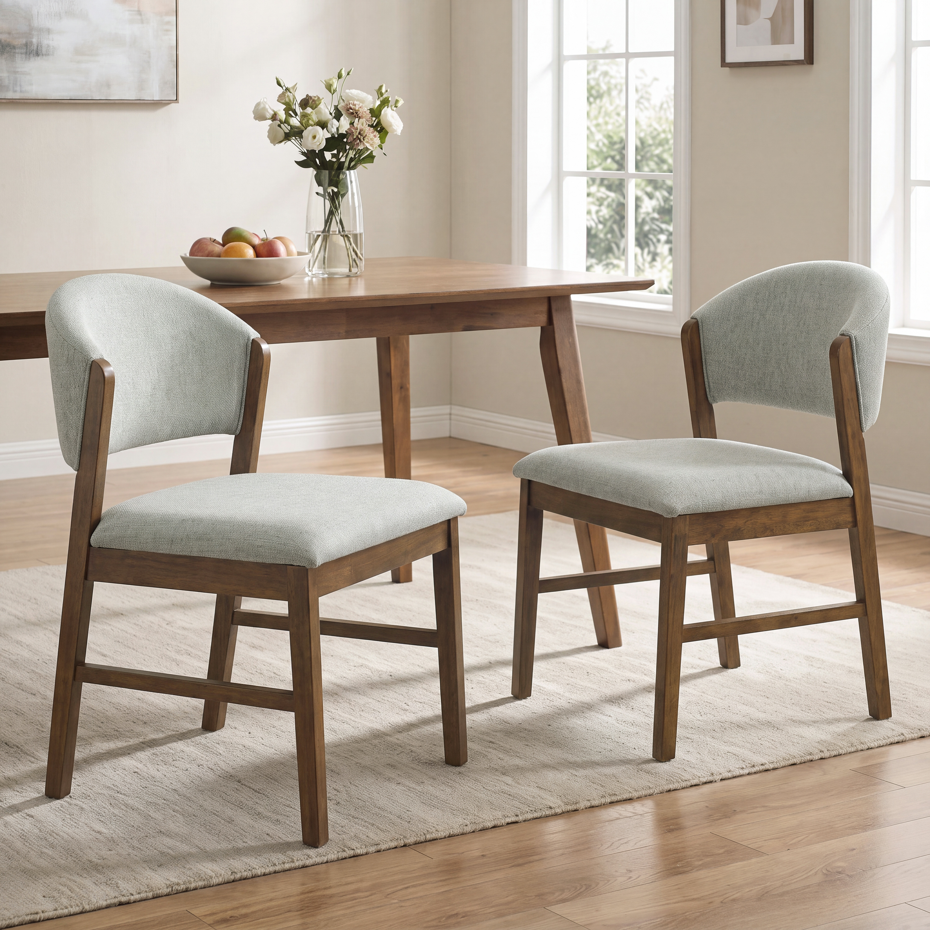 Chaises salle à manger mi-siècle 2 pièces bois noyer