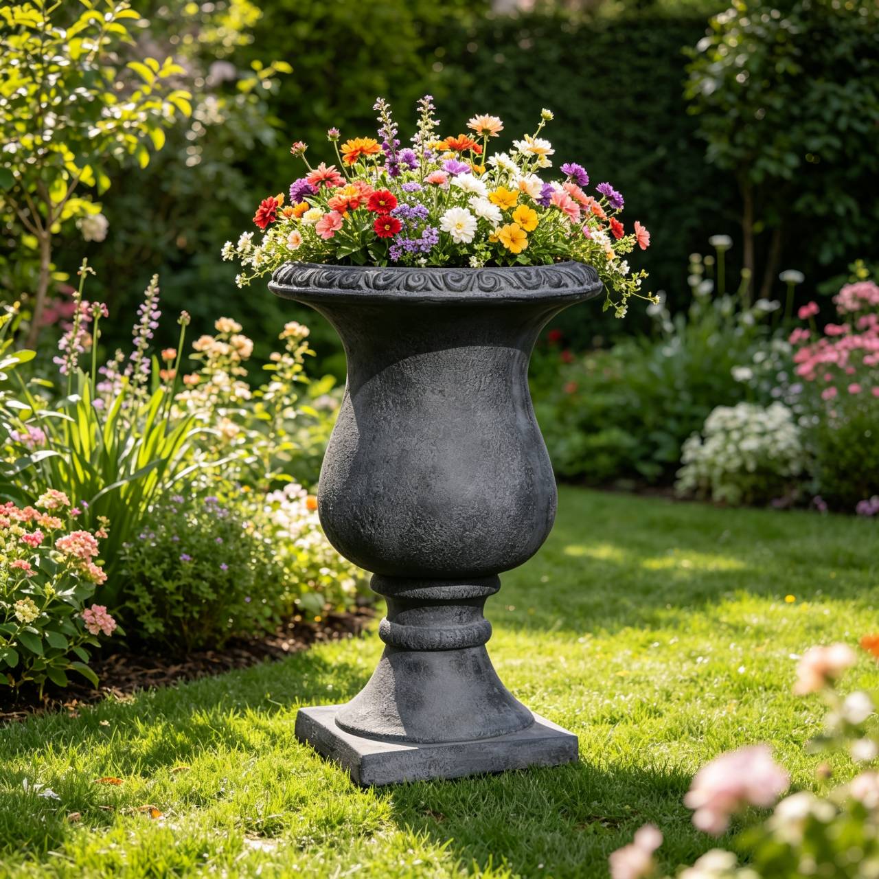 Bac MGO jardin décoration rotin noir antique 26,38" x 16,53" x 16,53"