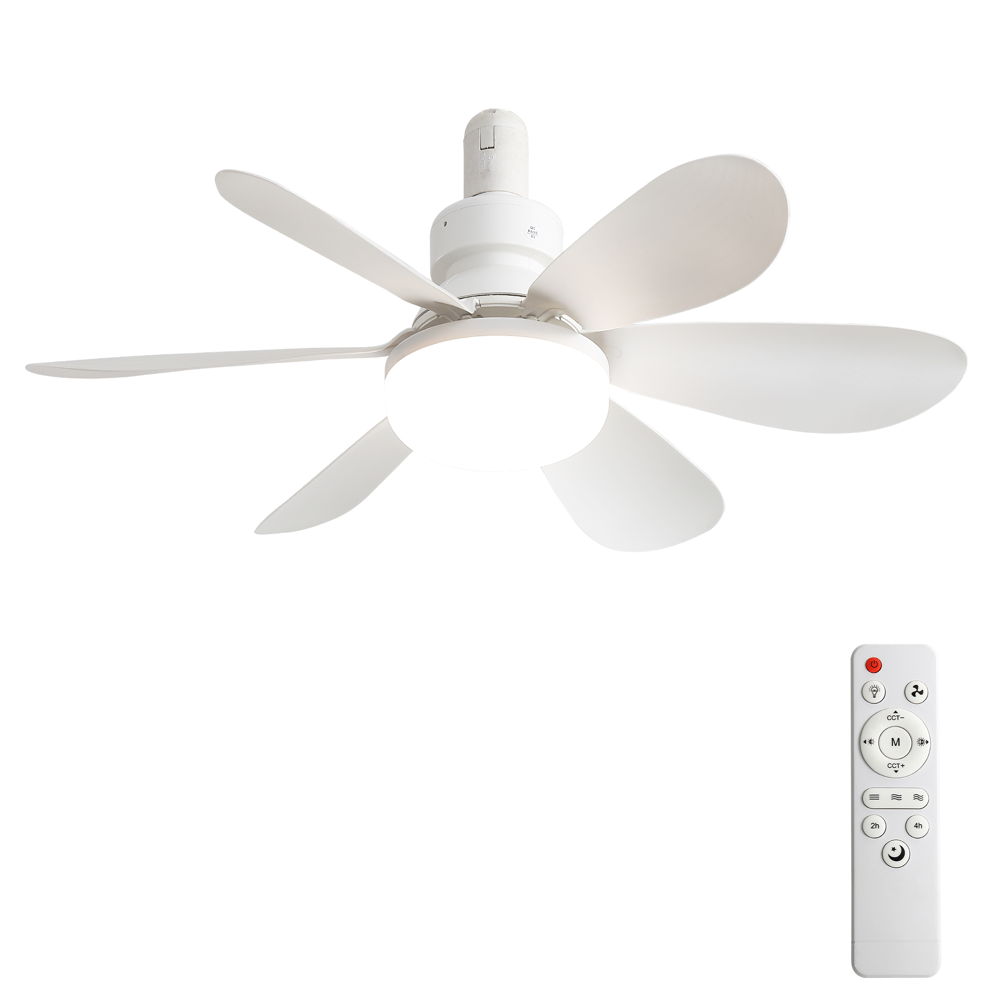 Ventilateur plafond 20 po avec lumière LED, télécommande