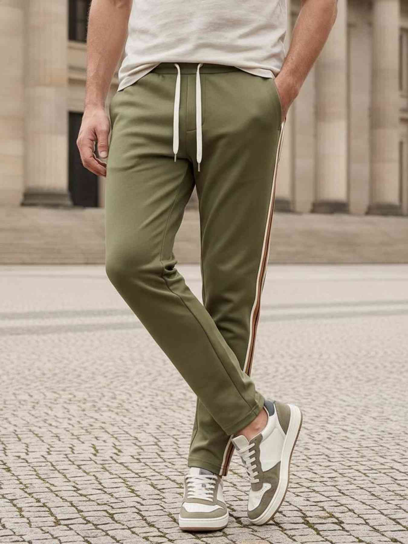 Pantalon casual homme tendance, droit, velours côtelé, ajusté, anti-froissement