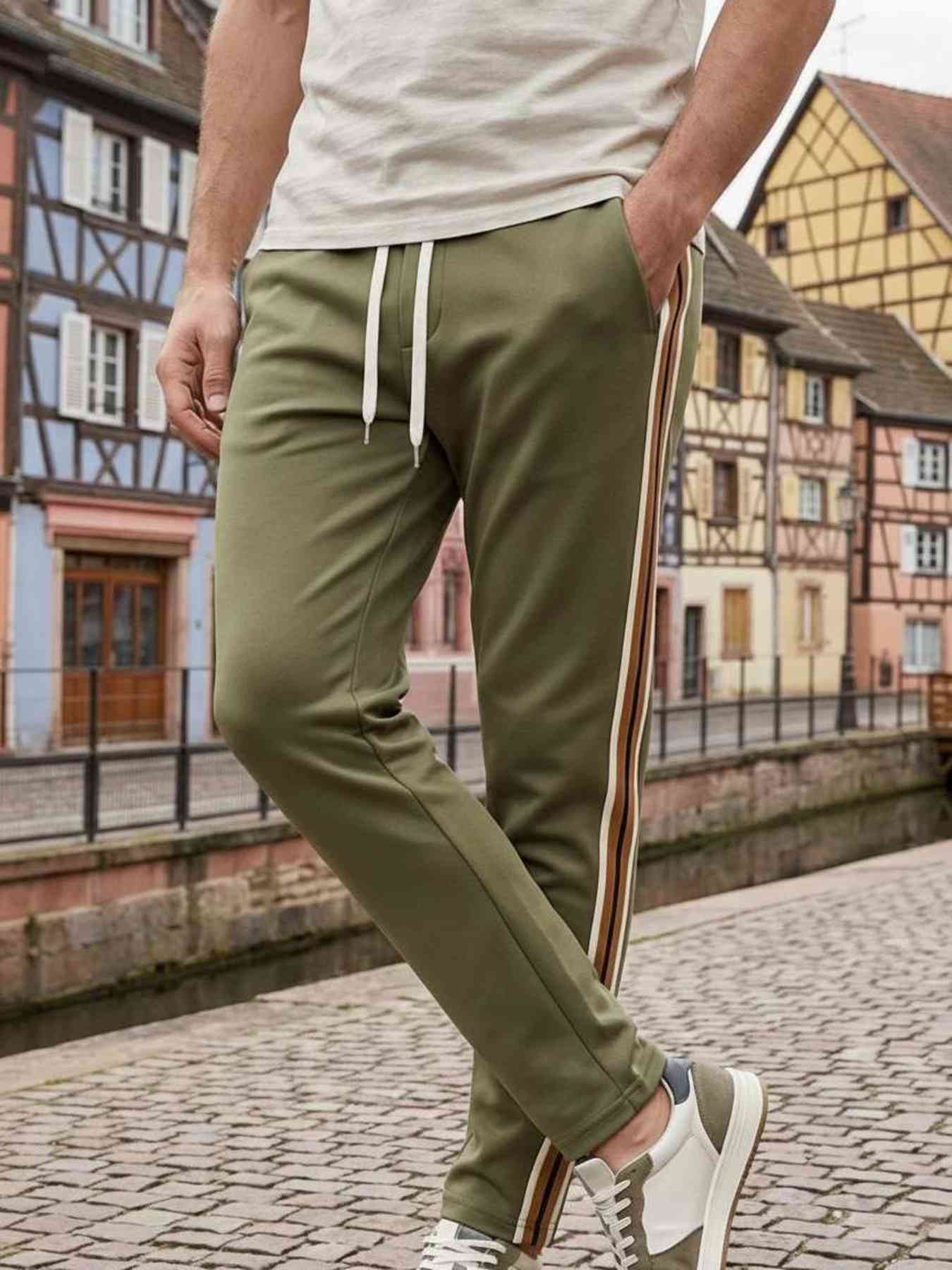 Pantalon casual tendance homme, long, droit, velours côtelé, ajusté, anti-froissure