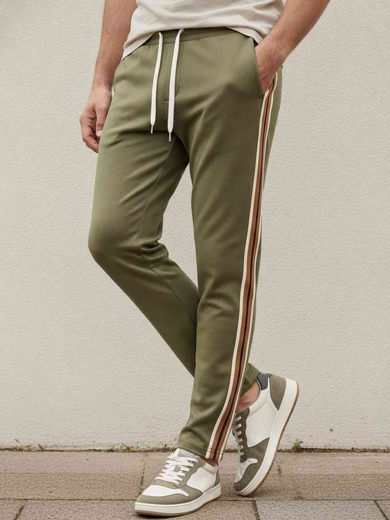 Pantalon casual homme tendance, droit, coton, antifroisses
